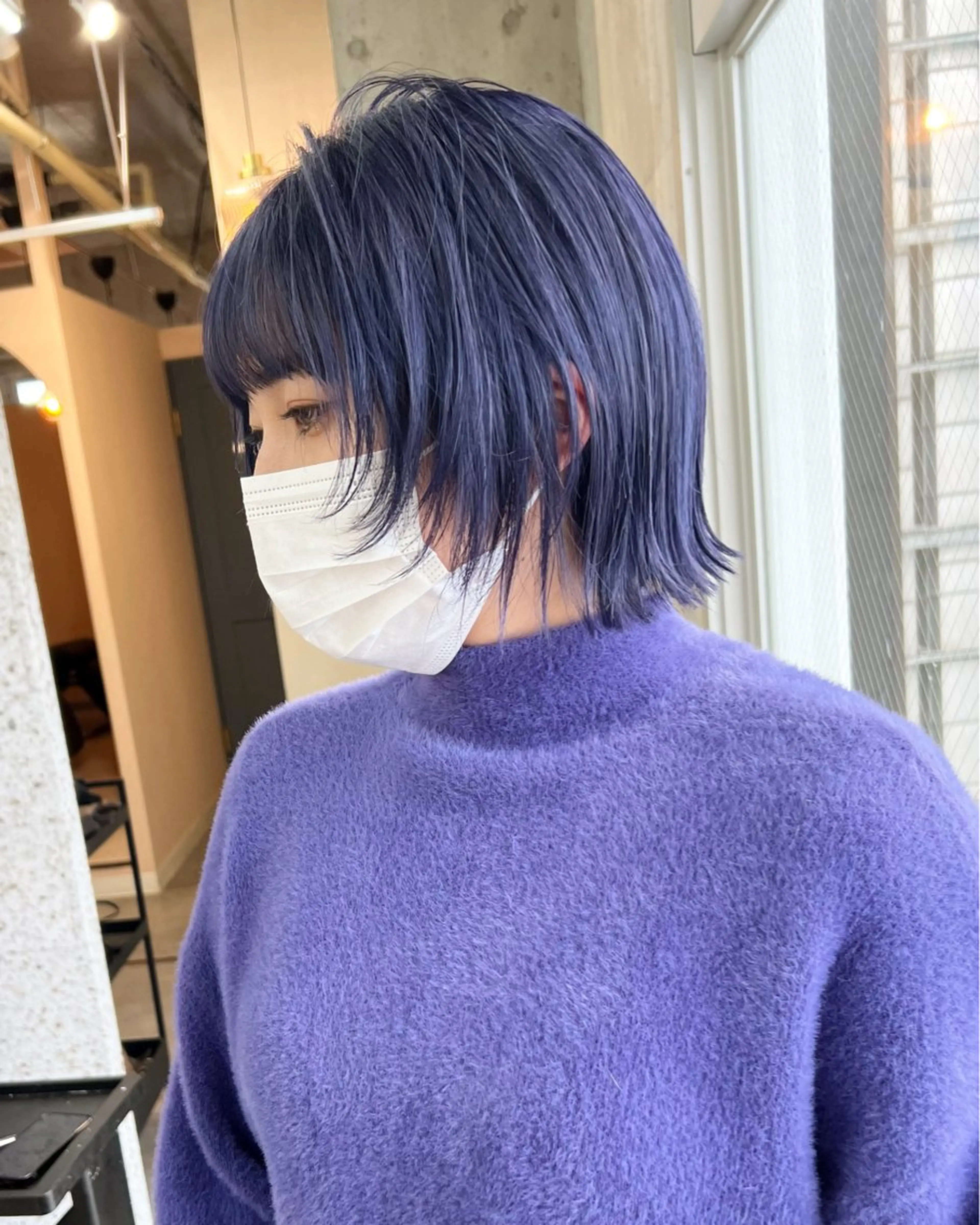 ミディアム カラー ヘアアレンジ ミディアムパーマ ブリーチ ブルーカラー ケアブリーチ ダブルカラー ヘアカラー lani 天神大名/ブリーチのヘアスタイル