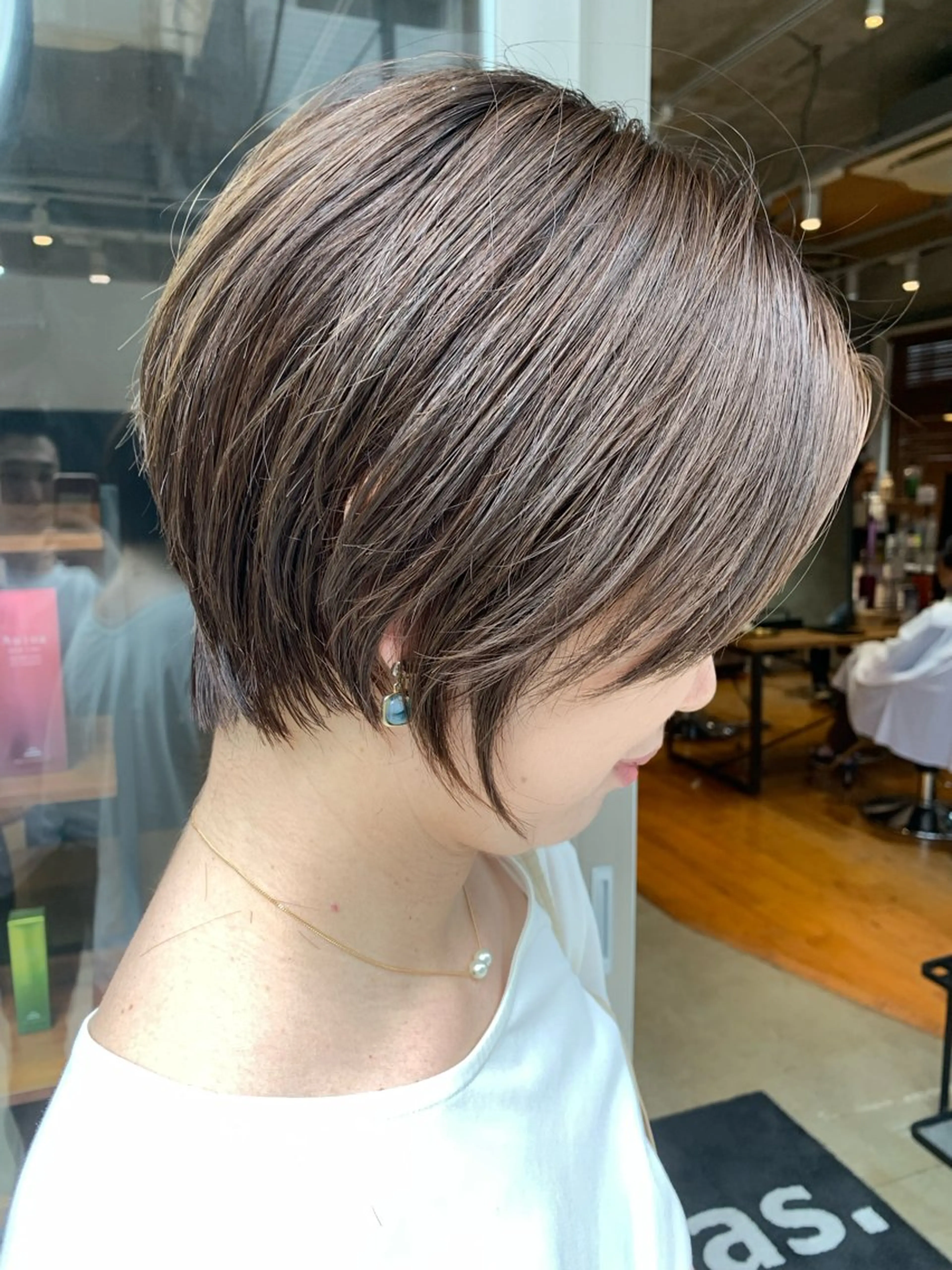 ショート カラー ボブパーマ 艶カラー/横山大樹のヘアスタイル