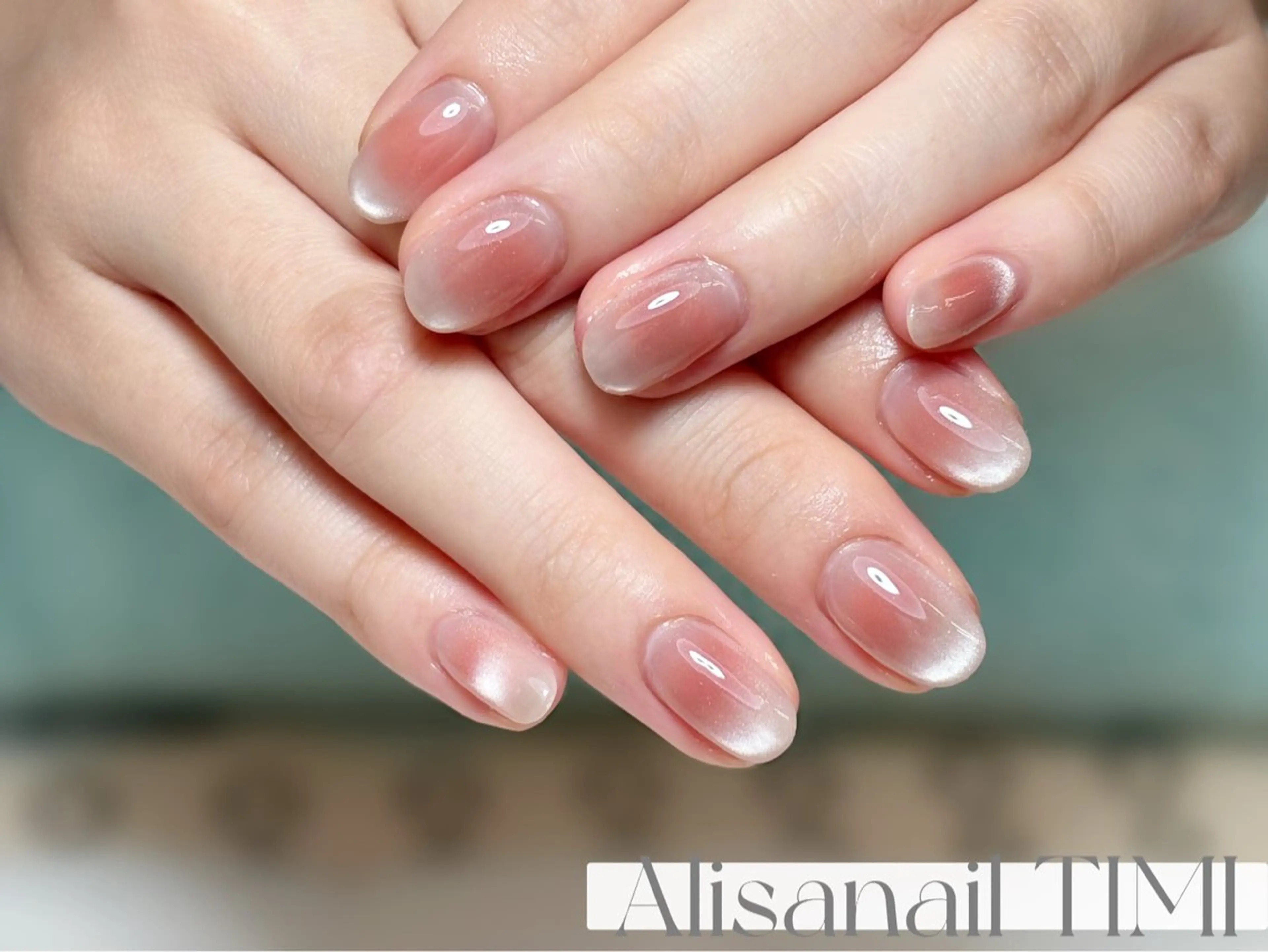 ネイル チークネイル マグネットネイル マグネットワンカラー ワンカラーネイル ハンドネイル Alisa nail Timiのネイルデザイン