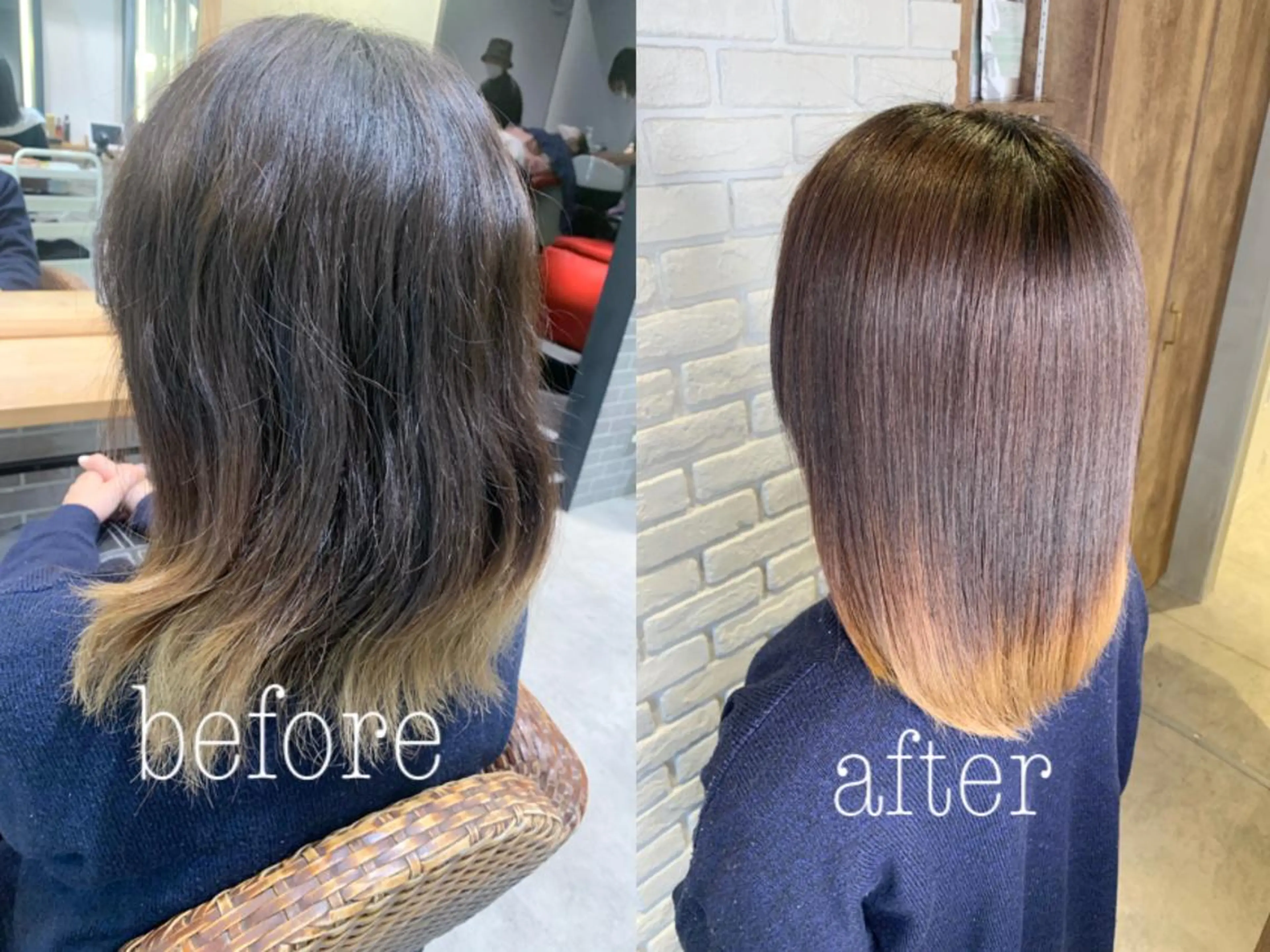 ミディアム パーマ 髪質改善/縮毛矯正 艶カラー/珠聡のヘアスタイル