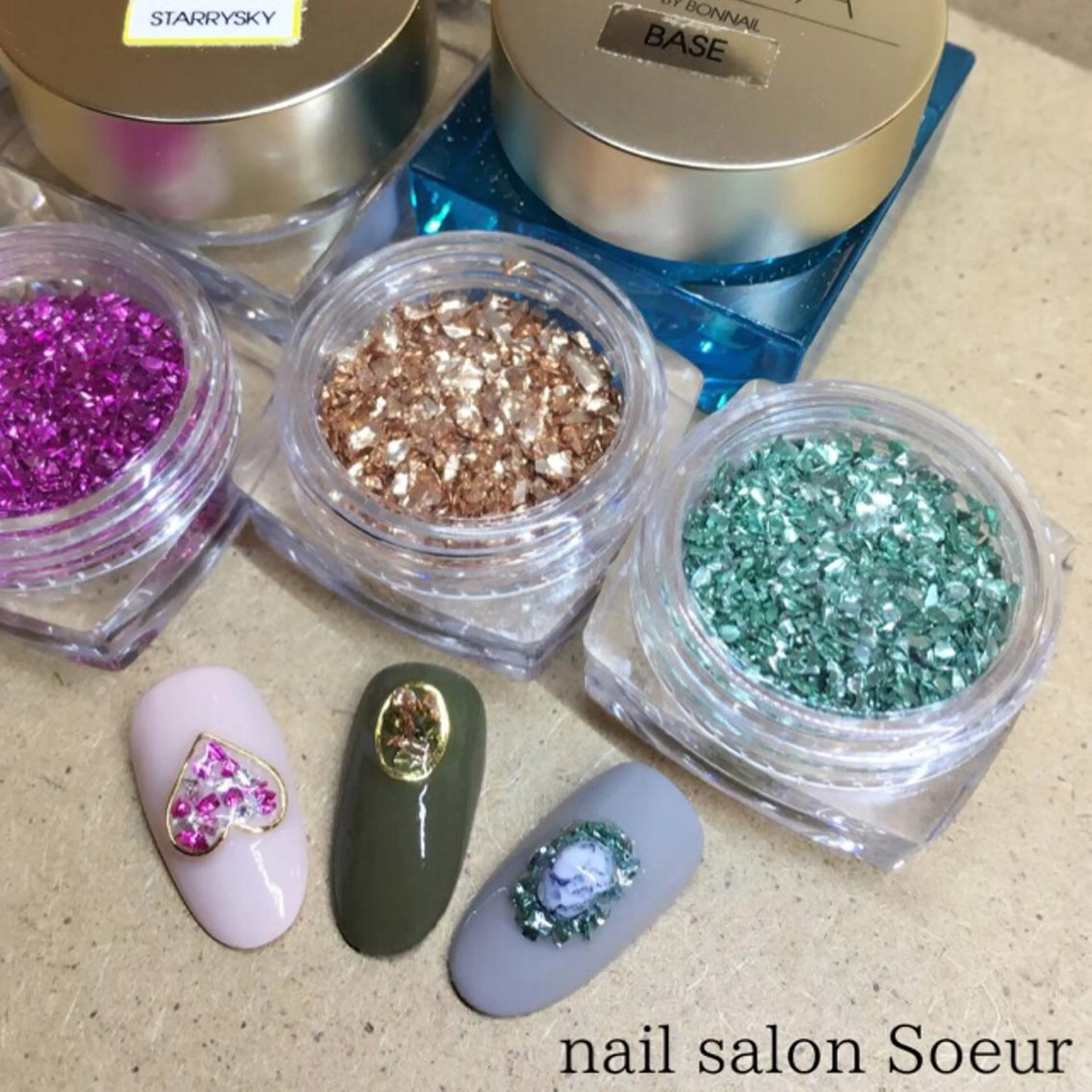 ネイル ハート ワンカラーネイル シンプルネイル nail salon Soeurのネイルデザイン