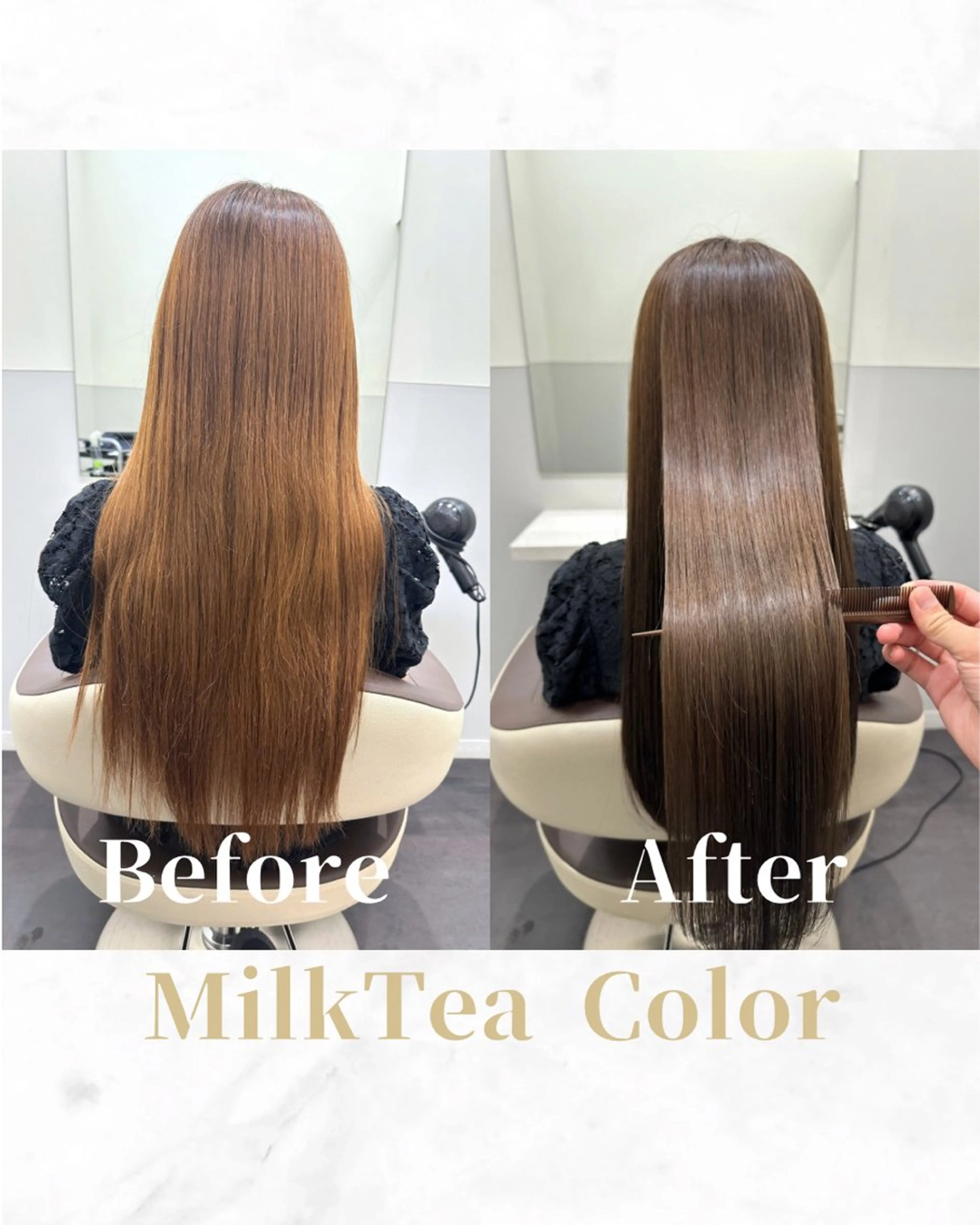 ロング カラー アディクシーカラー ベージュカラー 透明感カラー グレージュ イルミナカラー カット ヘアカラー トリートメント 【レイヤー/韓国風 /髪質改善】RINのヘアスタイル