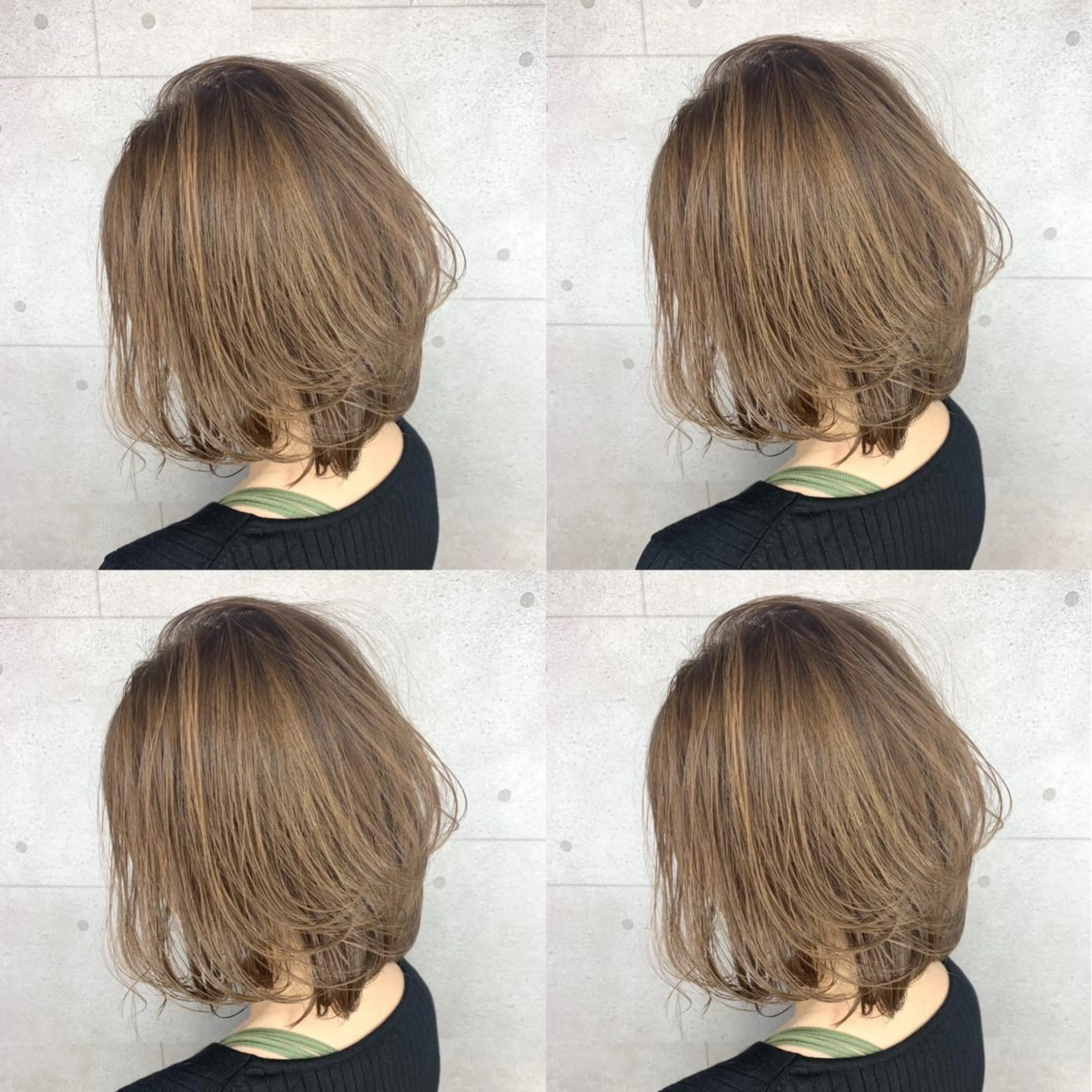 ミディアム カラー 韓国レイヤーカット/ ダブルカラーのヘアスタイル