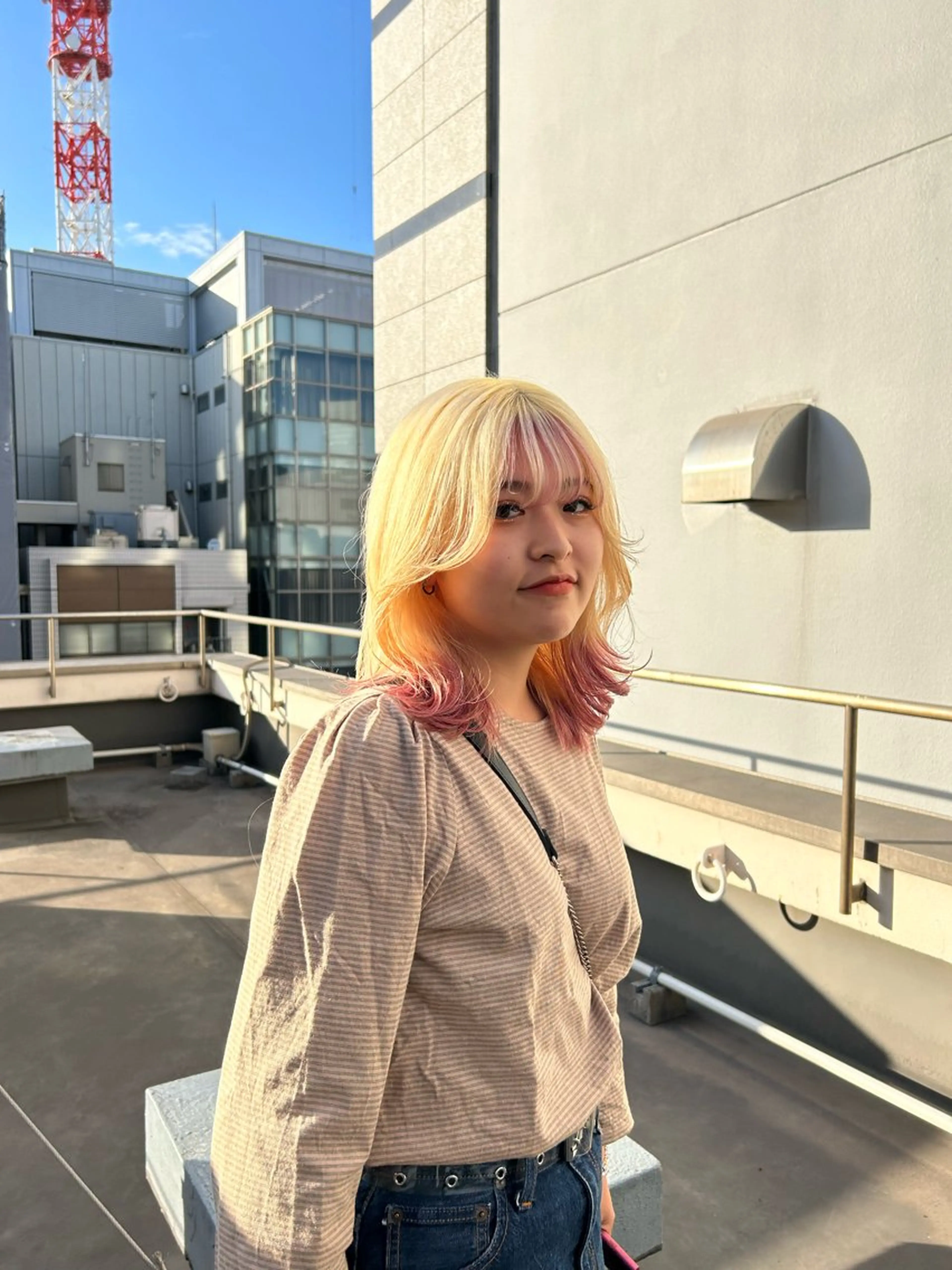 セミロング カラー ヘアカラー ヘアセット 韓国/トレンド レイヤー【101】のヘアスタイル