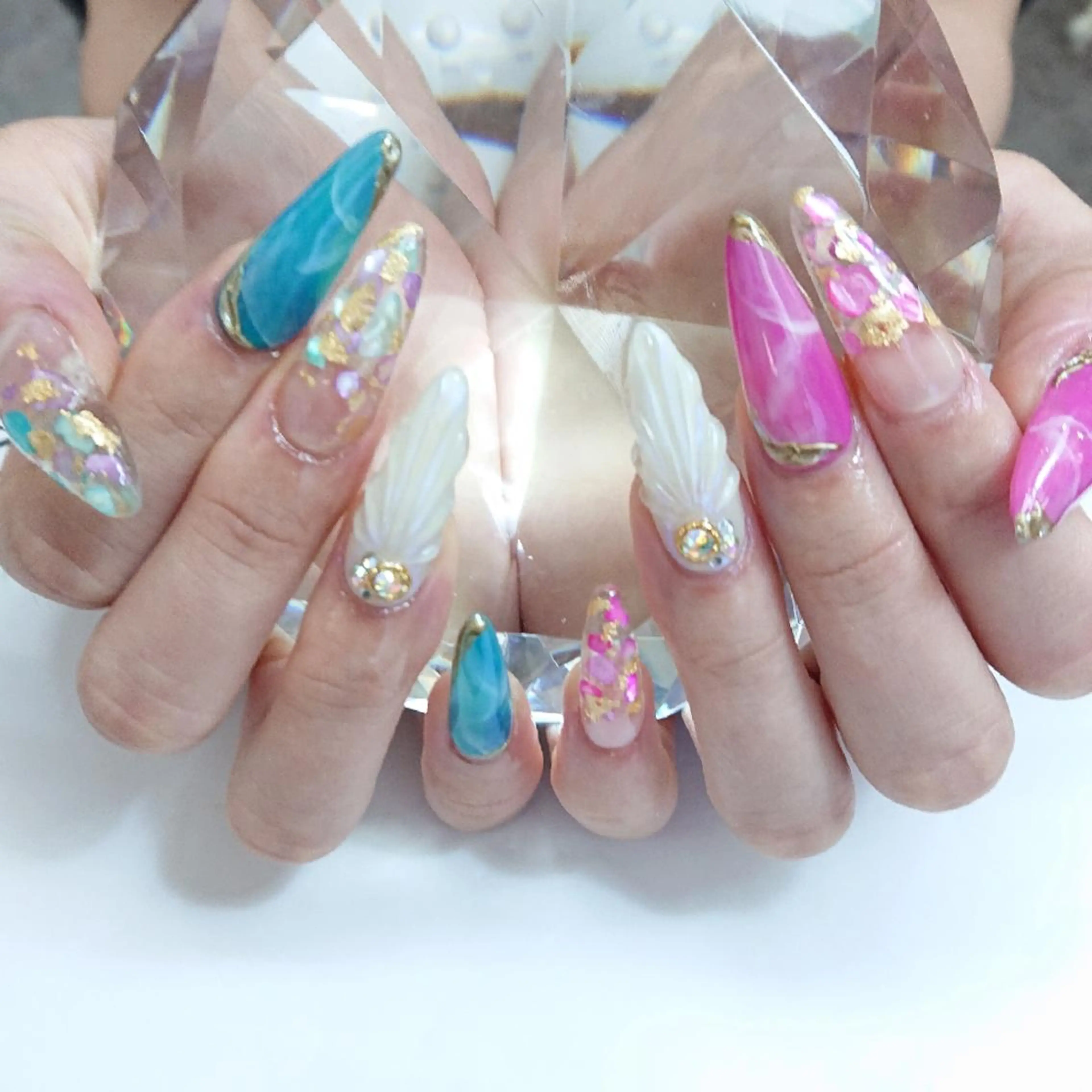 ネイル クリアネイル 大理石ネイル(マーブル) Coco Girlsのネイルデザイン