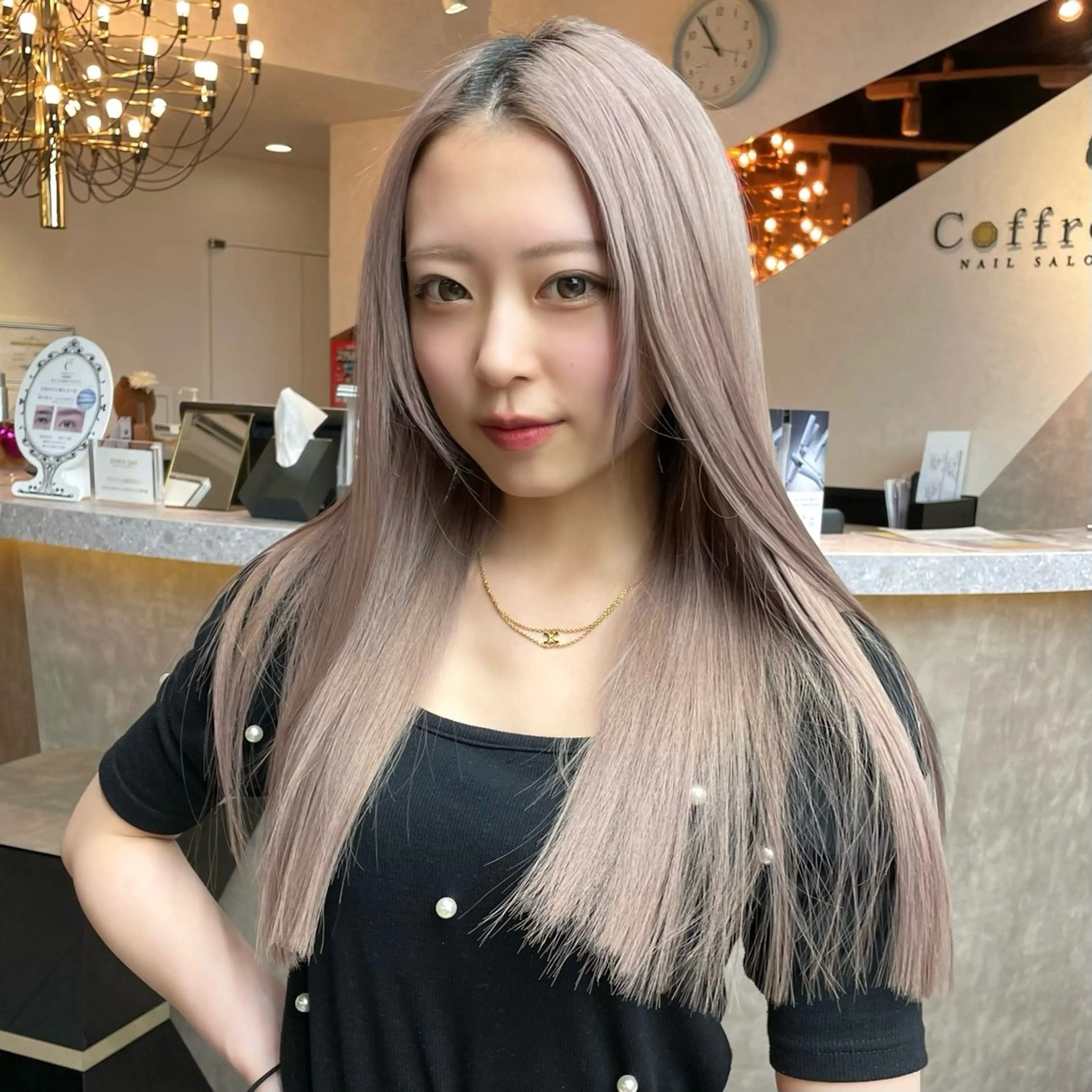 ロング カラー カット ヘアカラー トリートメント 透明感/ベージュ/ 艶髪/ボブ🫧門脇由のヘアスタイル