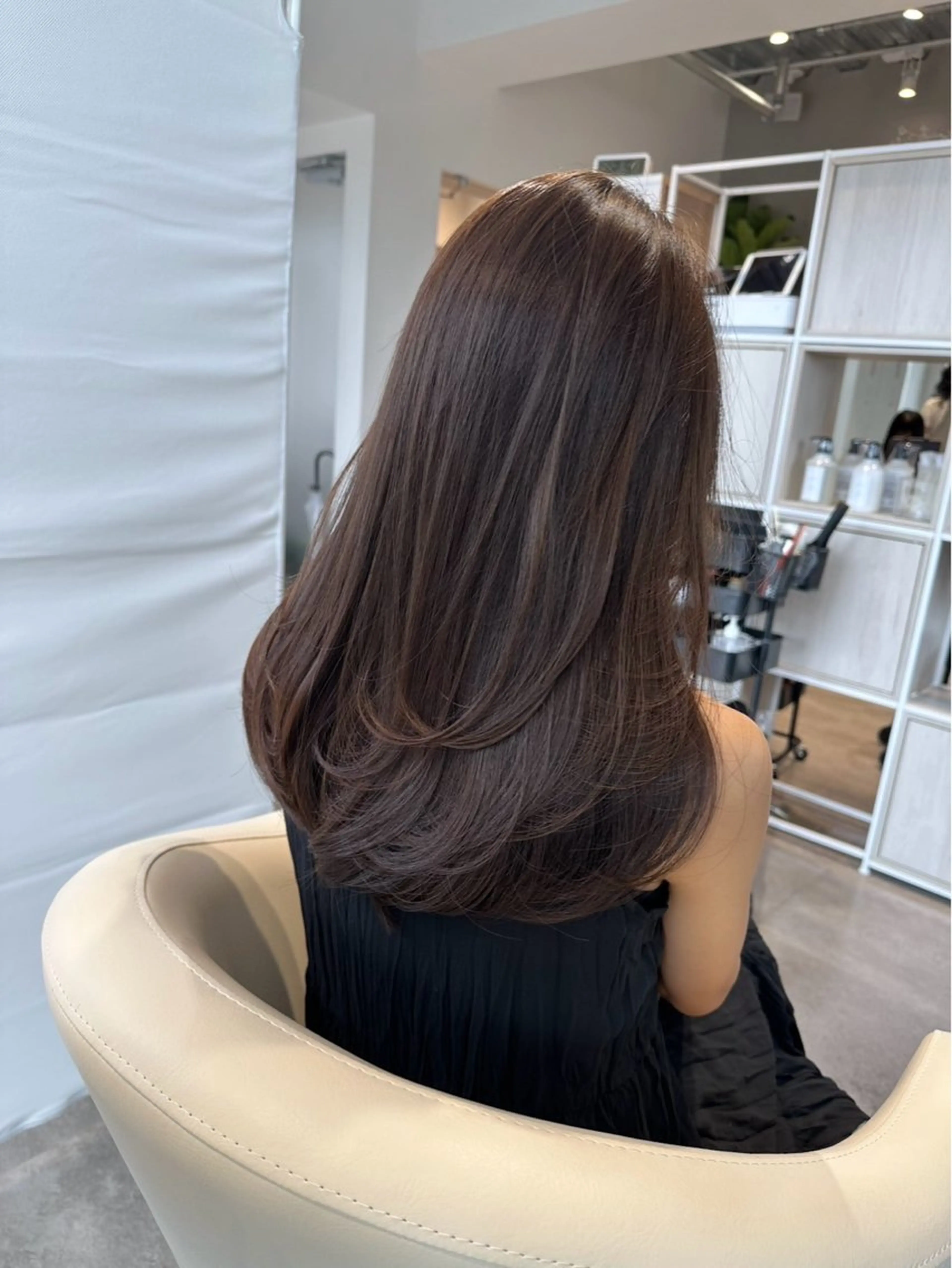 ロング カラー Hair Make NEWYORK　稲荷町店所属・南部萌🍀縮毛矯正 ツヤ髪ストレートのヘアスタイル