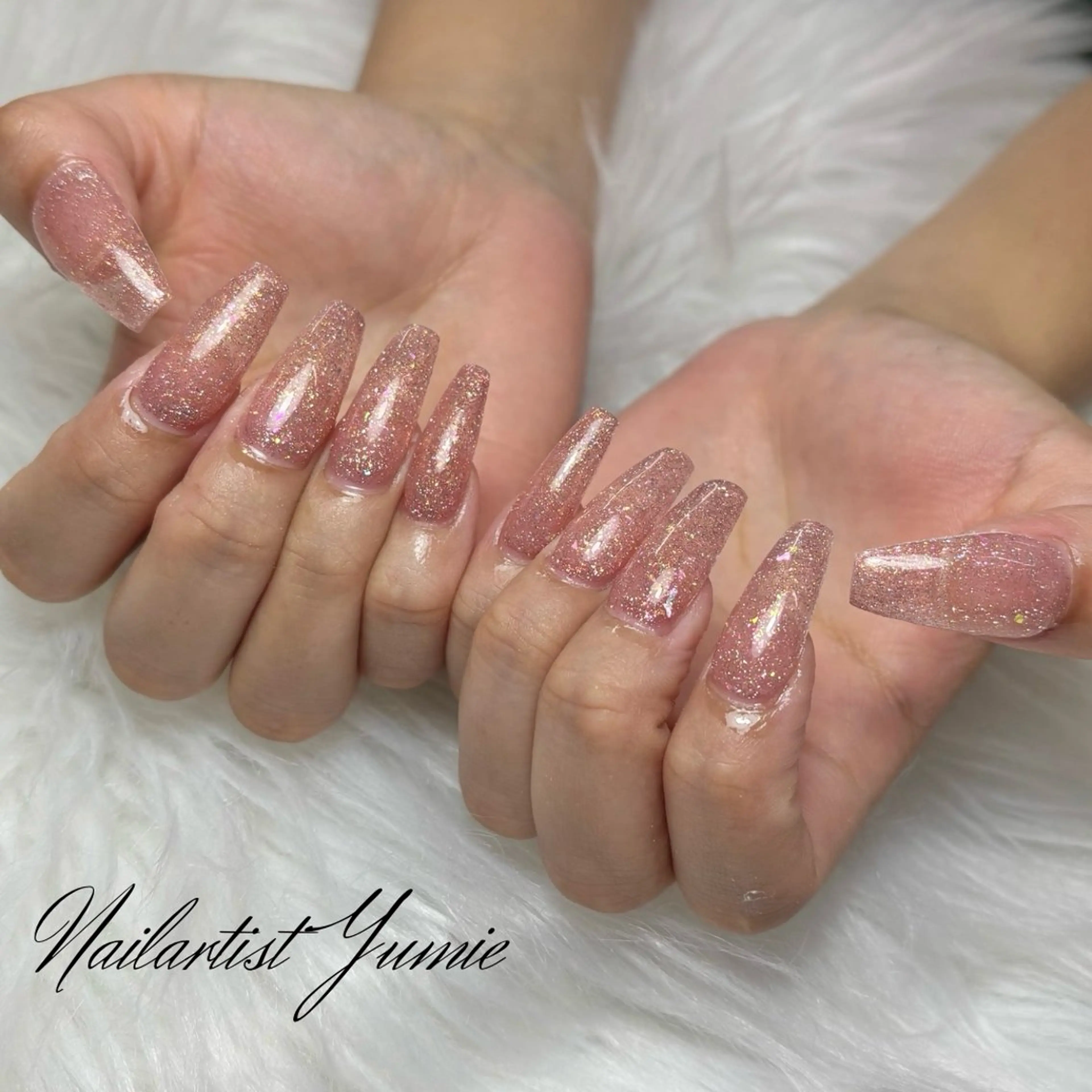 ネイル 桜ネイル 長さ出し ワンカラーネイル ネイルチップ ハンドネイル NAILSALON en+所属・NAILSALON en+沖縄市美原のネイルデザイン