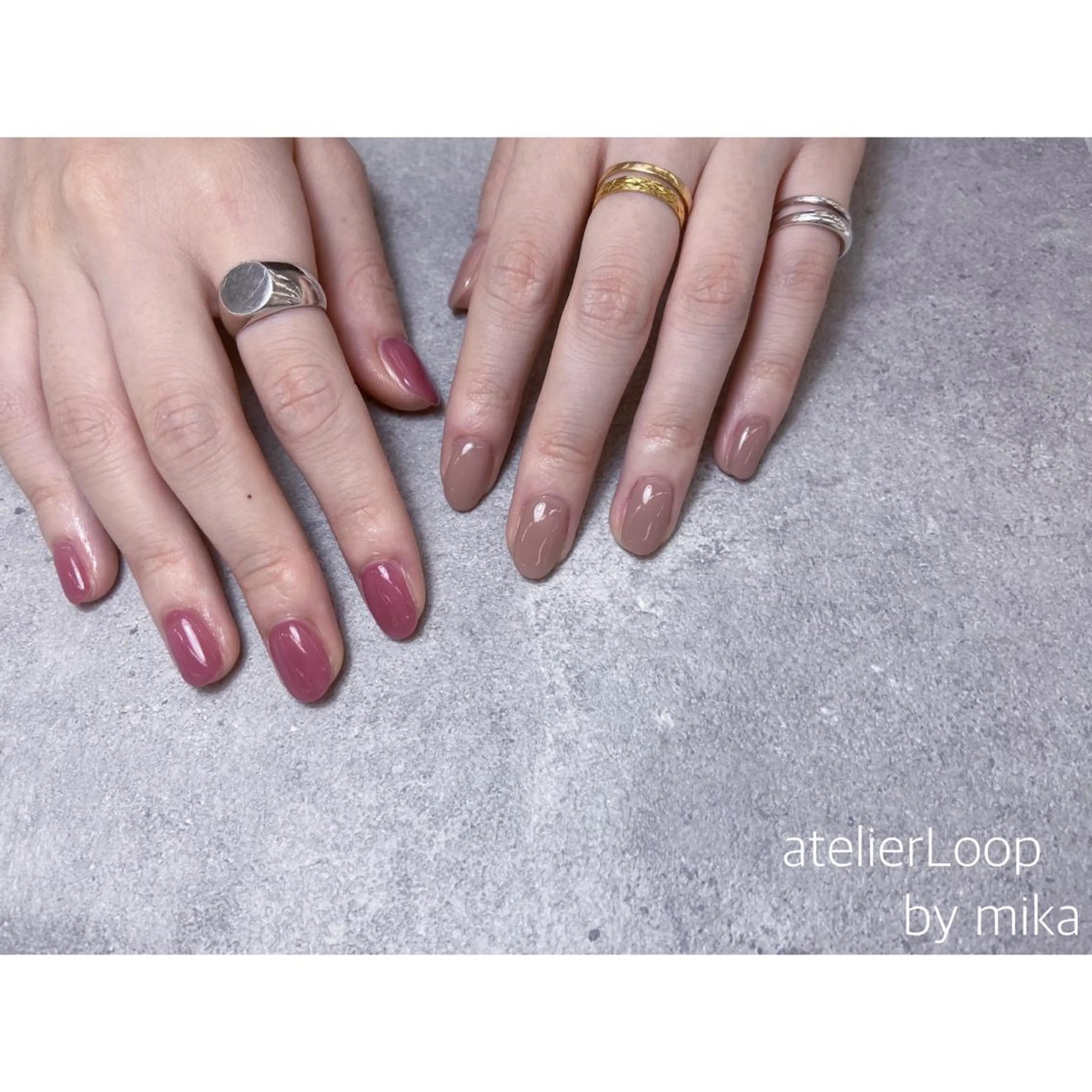 オフ込☆ワンカラー/ムラ塗り/グラデ          （2色色変えOK、色混ぜOK）ミラーネイル追加(1本+¥150)の写真