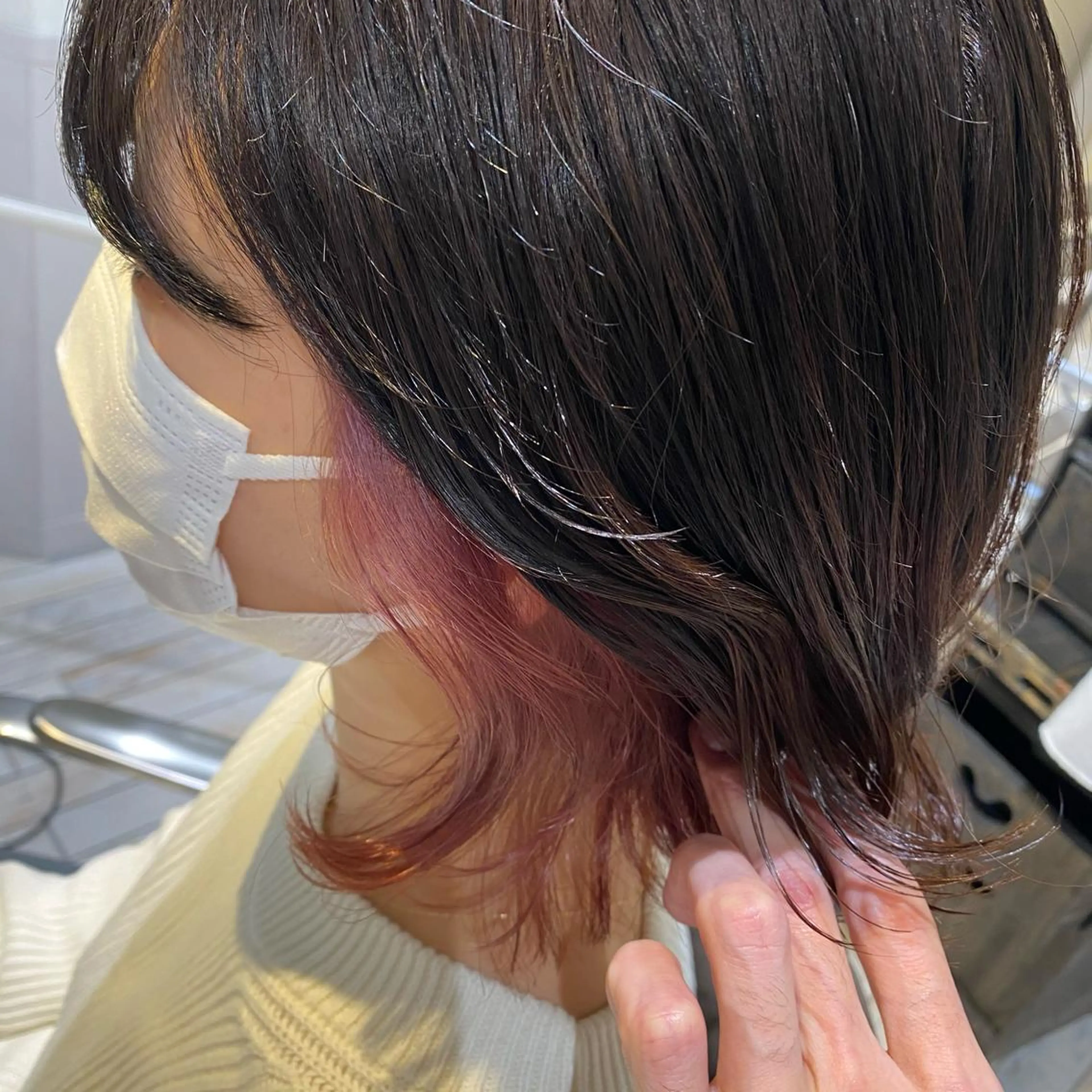 ミディアム カラー ヘアカラー 神奈川大学最寄り白楽 三本松巧のヘアスタイル