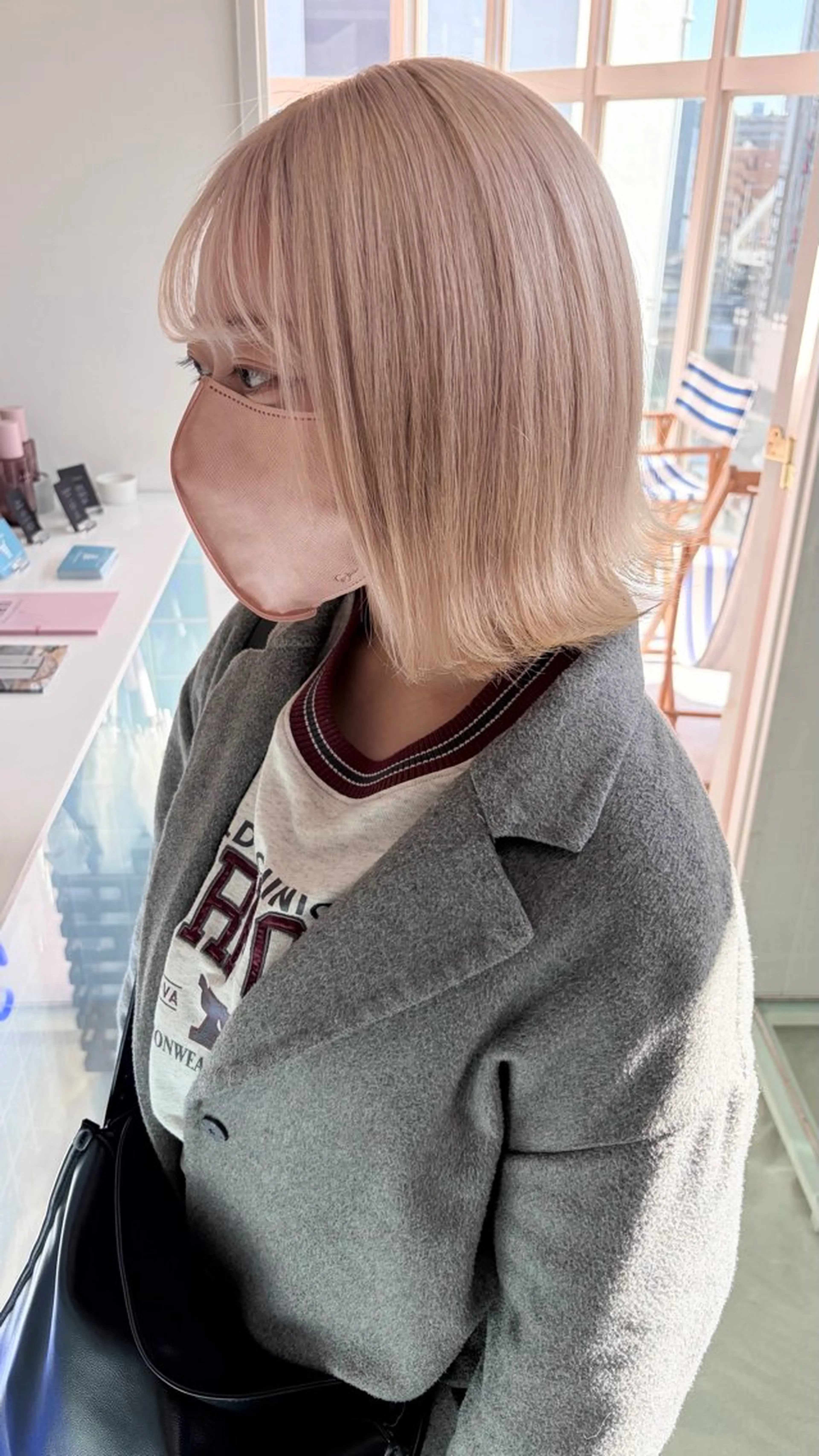 ショート カラー ベージュカラー ブリーチ ホワイトベージュ ヘアカラー トリートメント レイン🌏🌱 似合わせ/ハイトーンのヘアスタイル