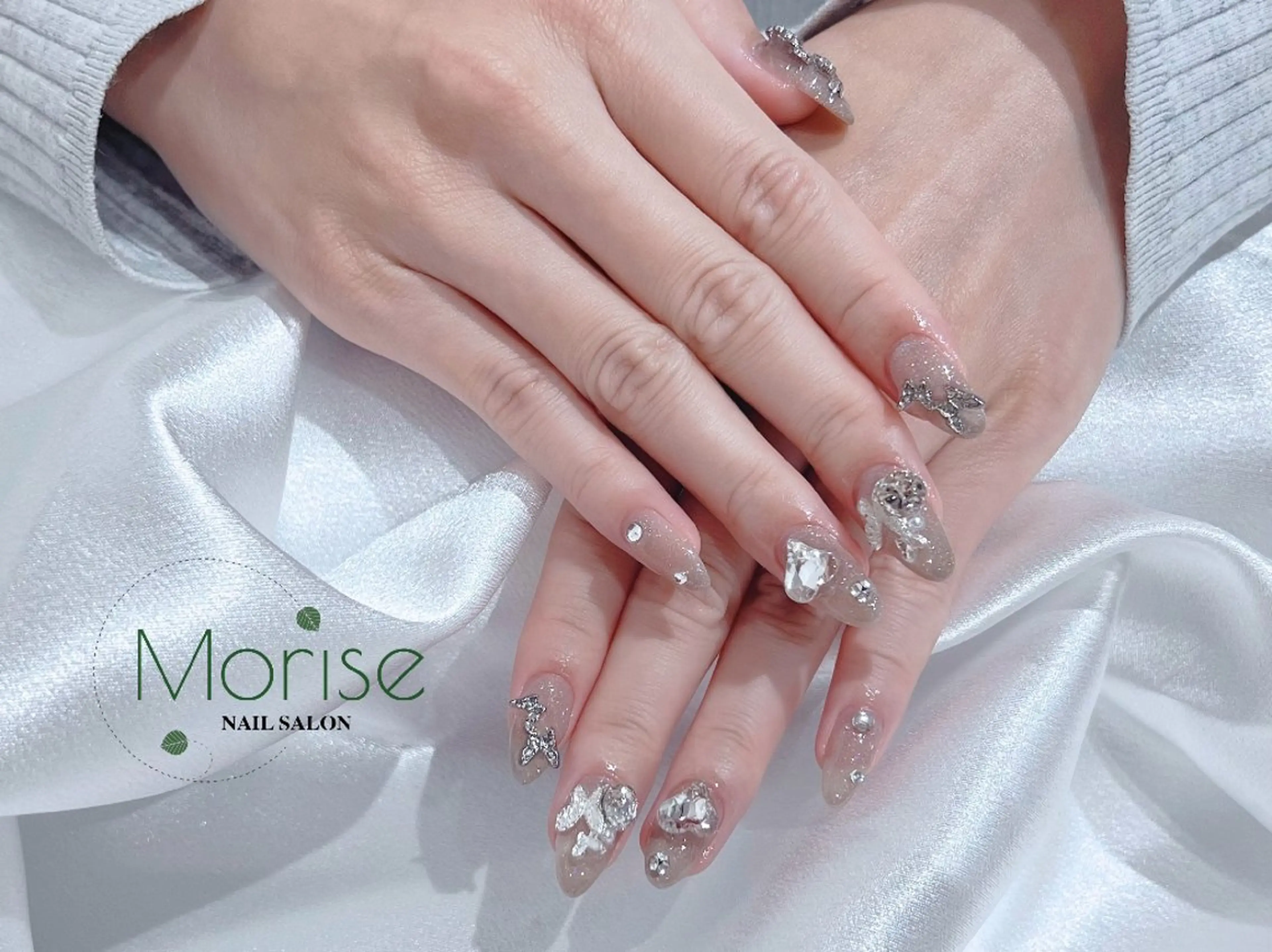 ネイル フットネイル フレンチネイル ジェルネイル ガラスフレンチ 韓国ネイル ハンドネイル ハンドケア MoriseNail 表参道のネイルデザイン