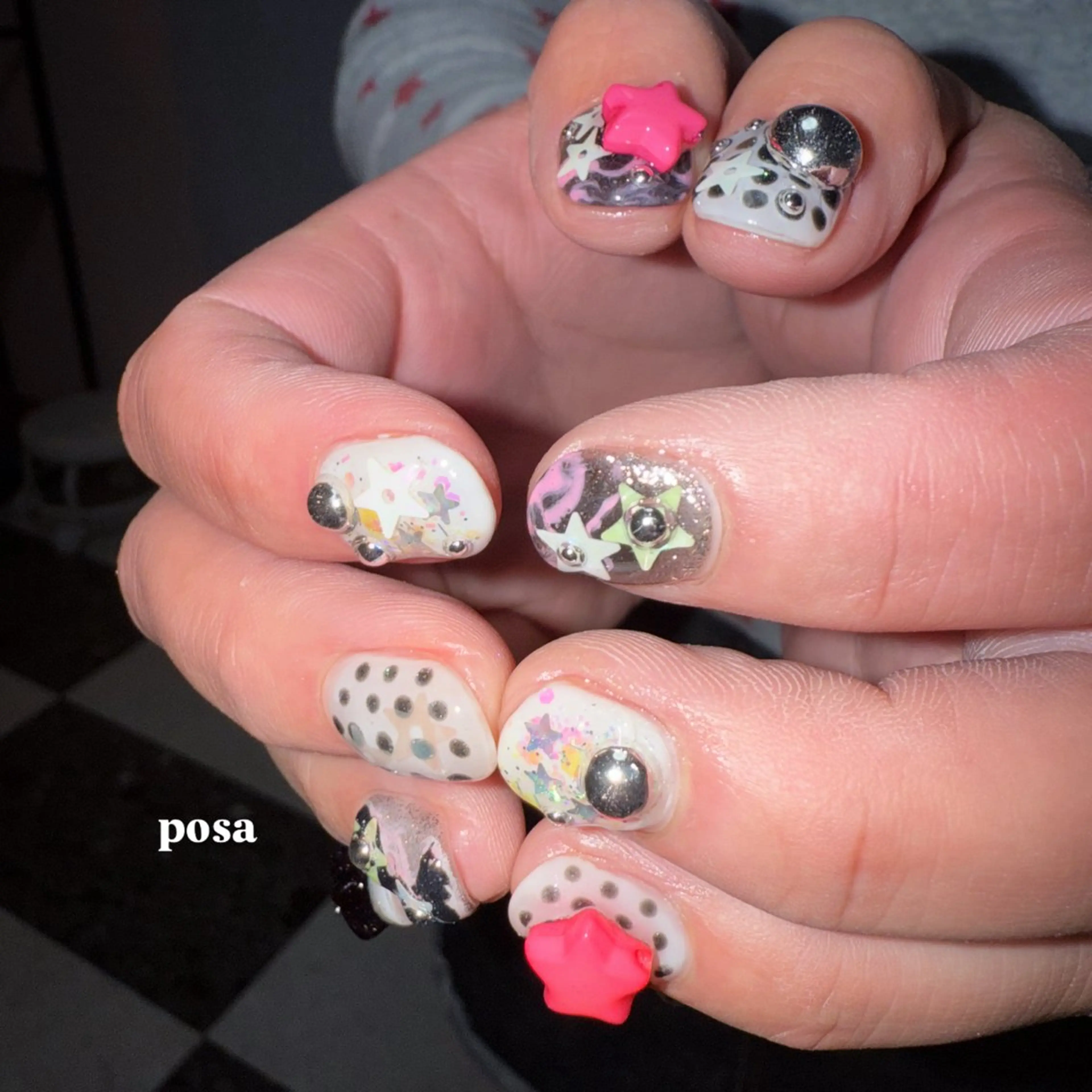 ネイル ドット シンプルネイル ハンドネイル posa nail モエミのネイルデザイン