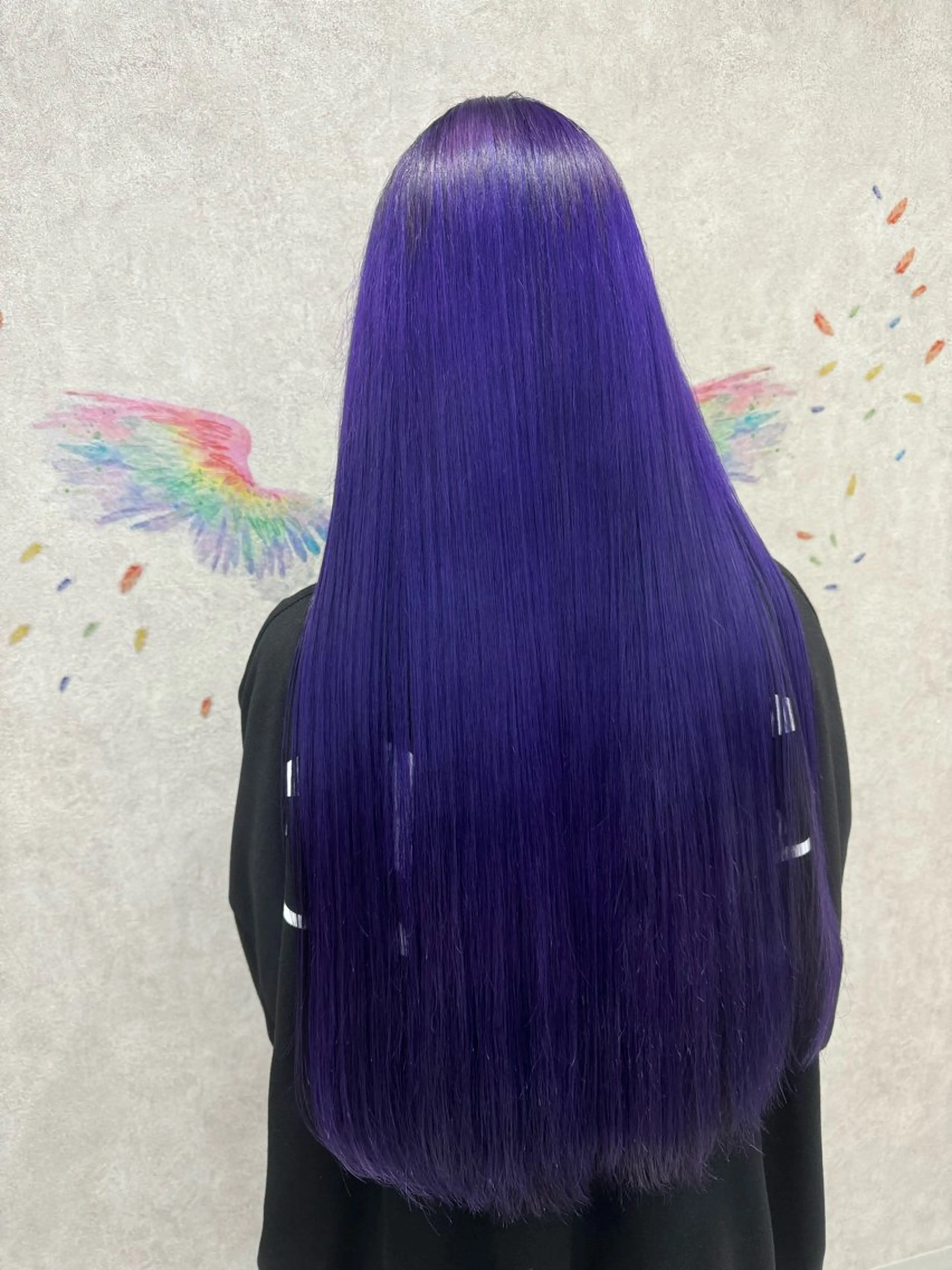 ロング カラー ブリーチ バイオレットカラー ロング カット ヘアカラー トリートメント 韓国ヘアー🦄ྀི オタク美容師🌈山本のヘアスタイル