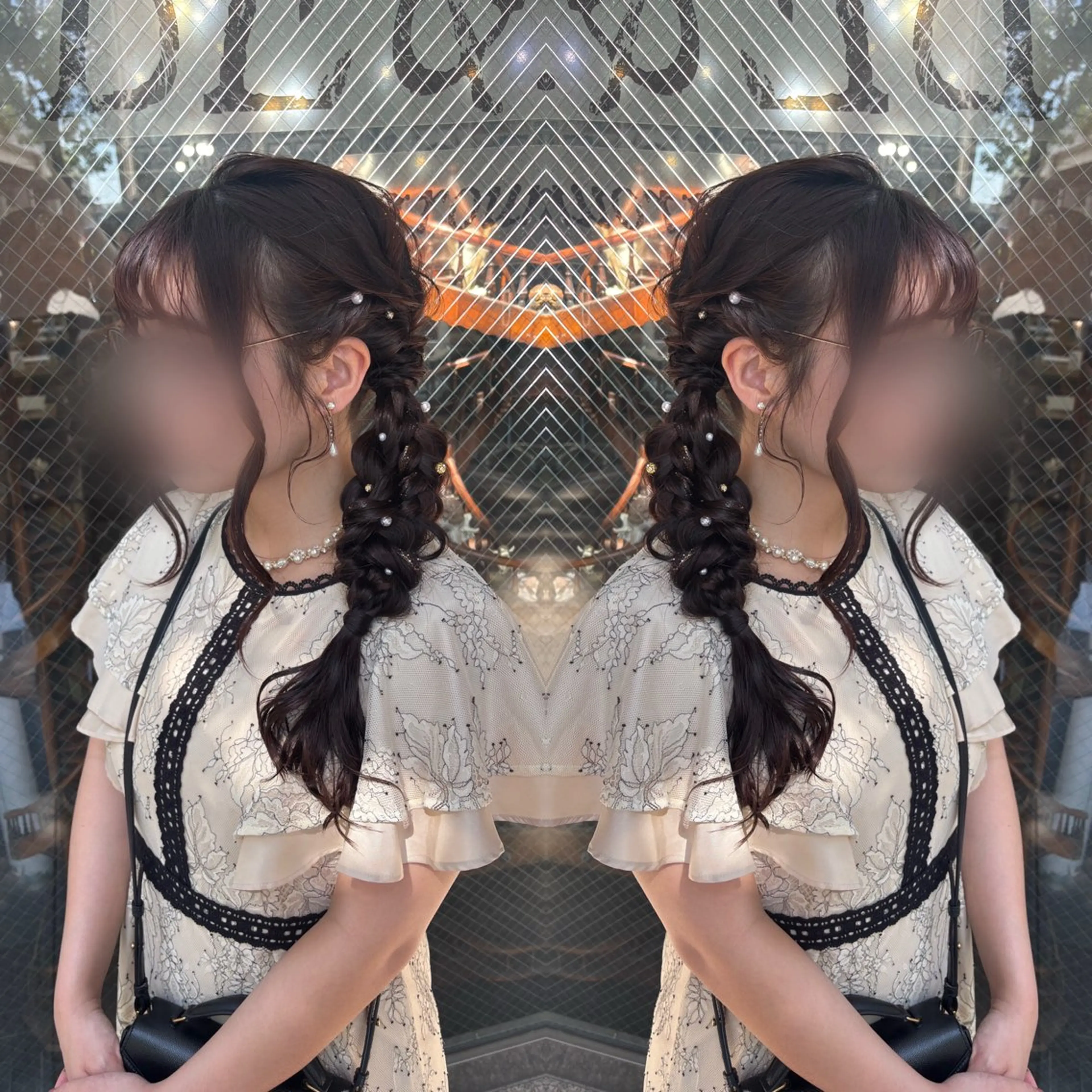 セミロング ヘアアレンジ ☻モエカ/ハイトーン アレンジ☻のヘアスタイル