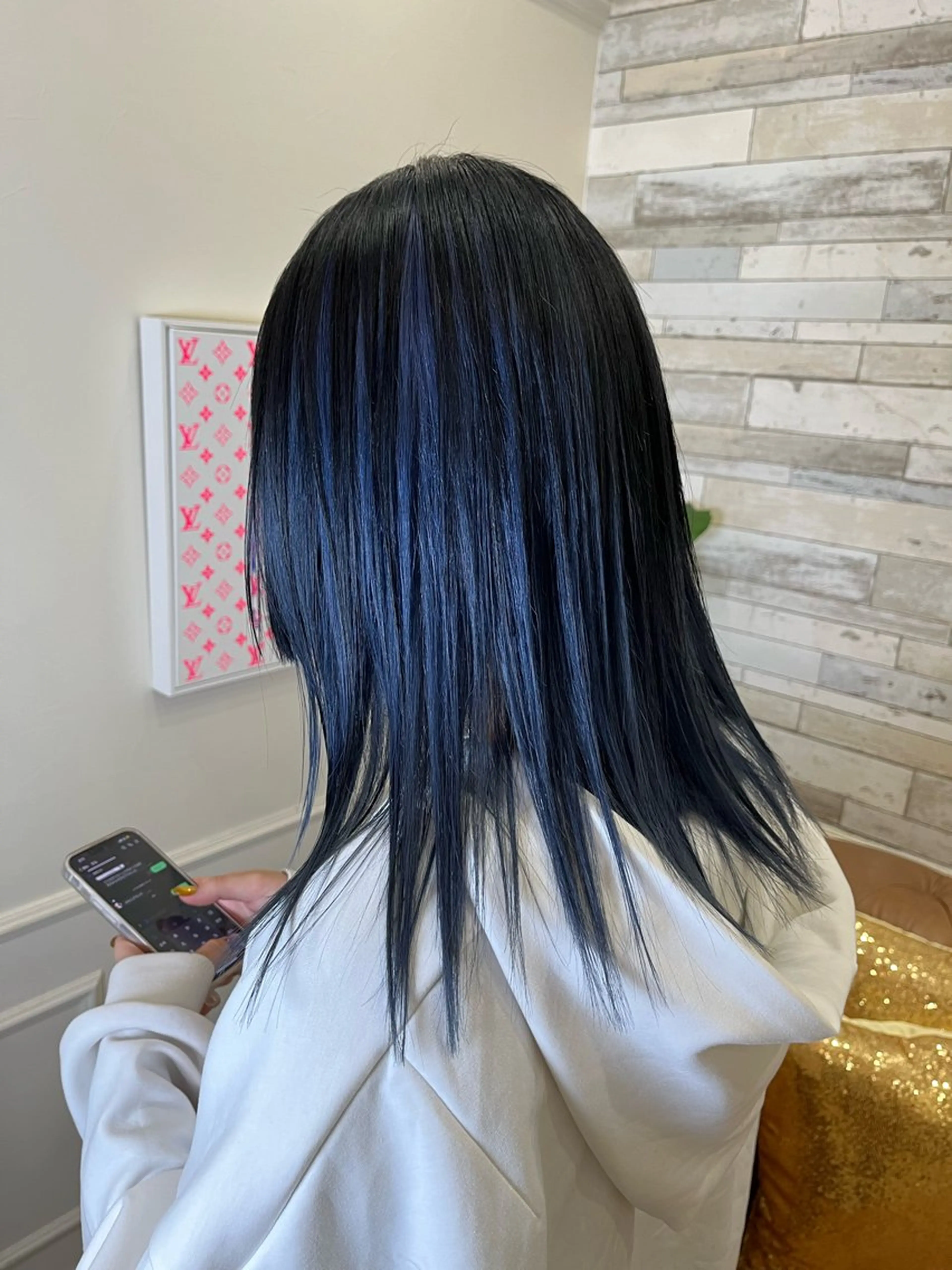 セミロング カラー ブリーチ デザインカラー MIRA/梅田美容室 ブリーチ得意/ツグミのヘアスタイル