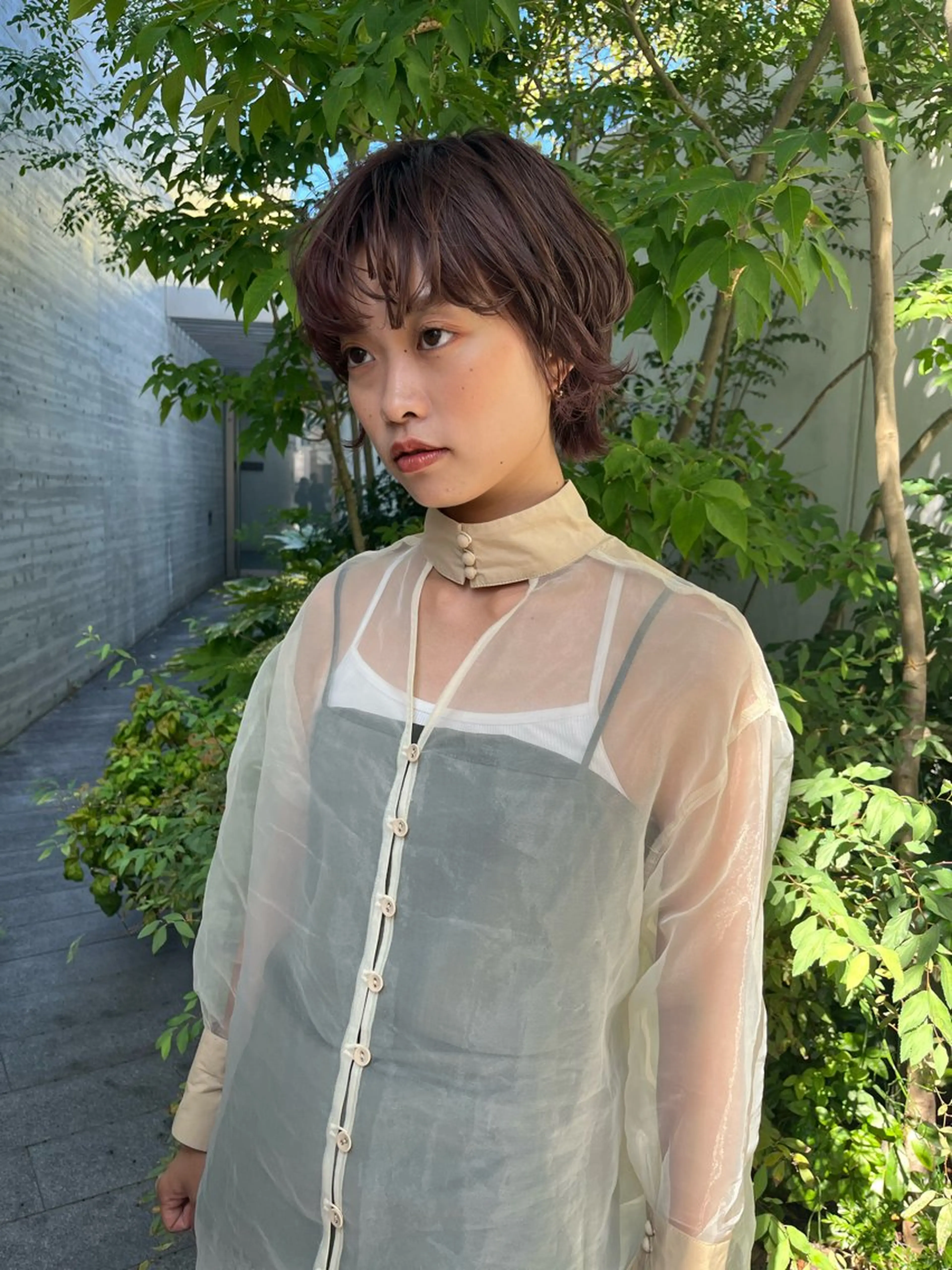 ショート カラー パーマ ブリーチ ラベンダーカラー ブリーチなしカラー カット ヘアカラー トリートメント niko RINKAのヘアスタイル