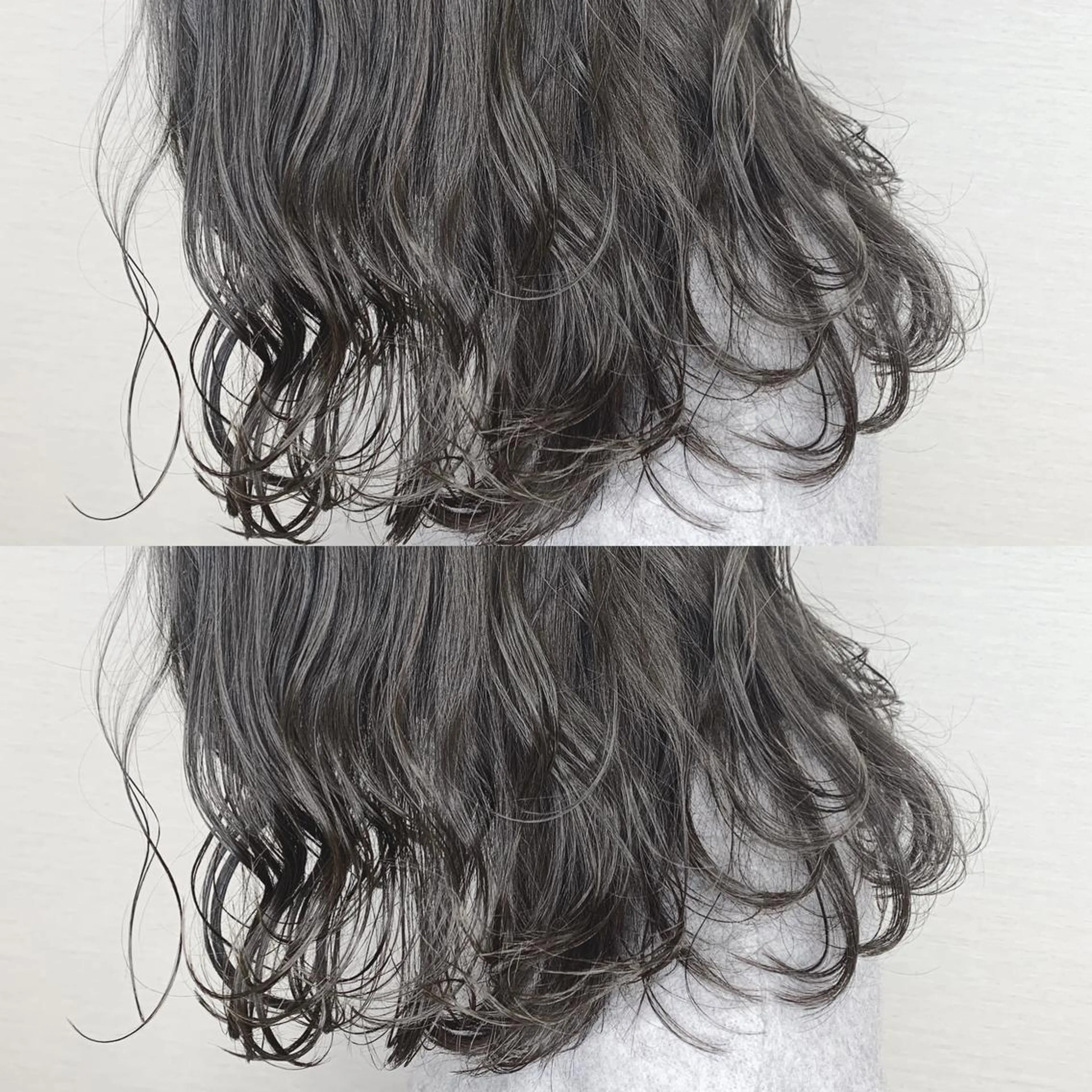 セミロング カラー 韓国レイヤーカット/ ダブルカラーのヘアスタイル