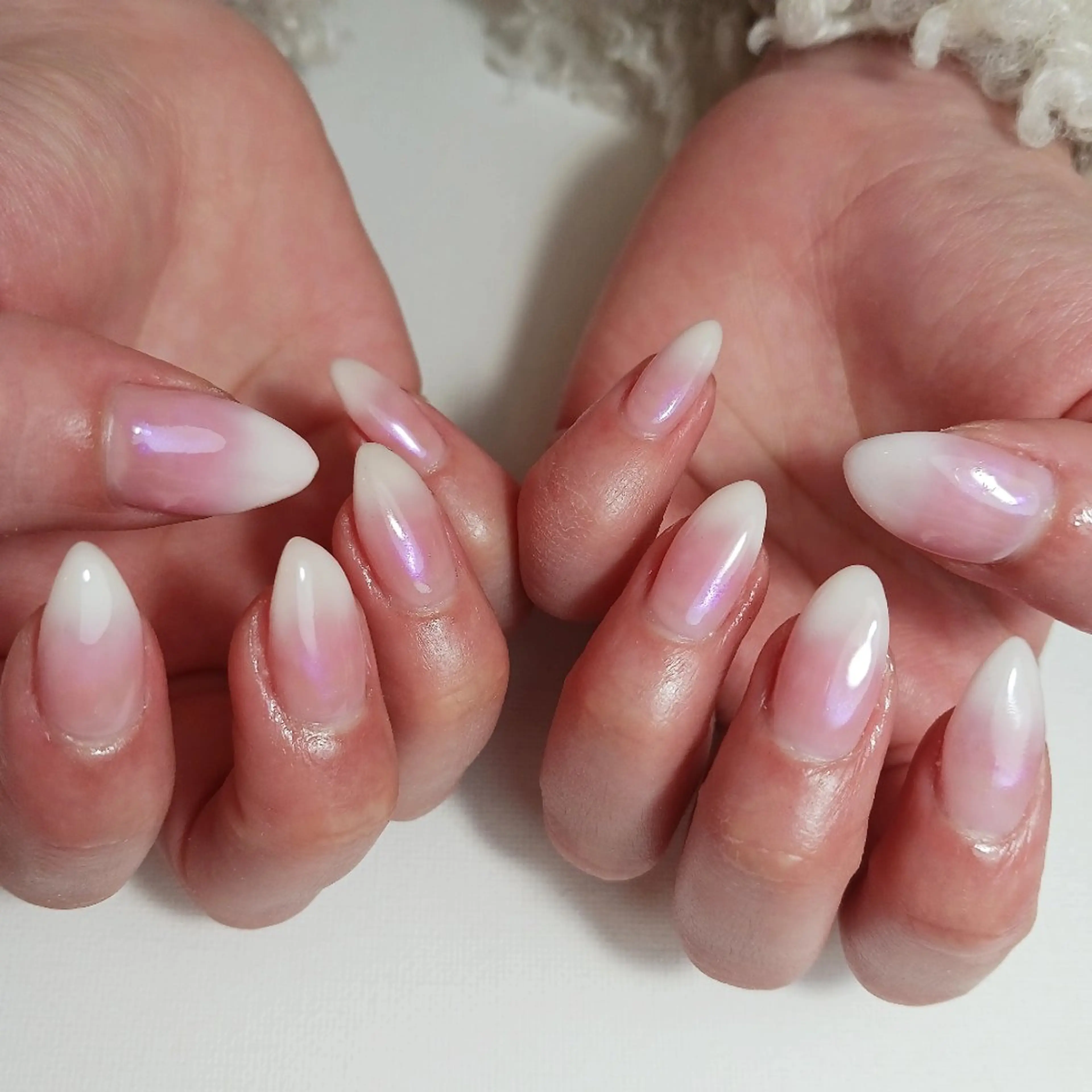 ネイル ジェルネイル グラデーション ミラーネイル 持ち込み ピンク ハンドネイル owlnail /持込みデザイン専門のネイルデザイン