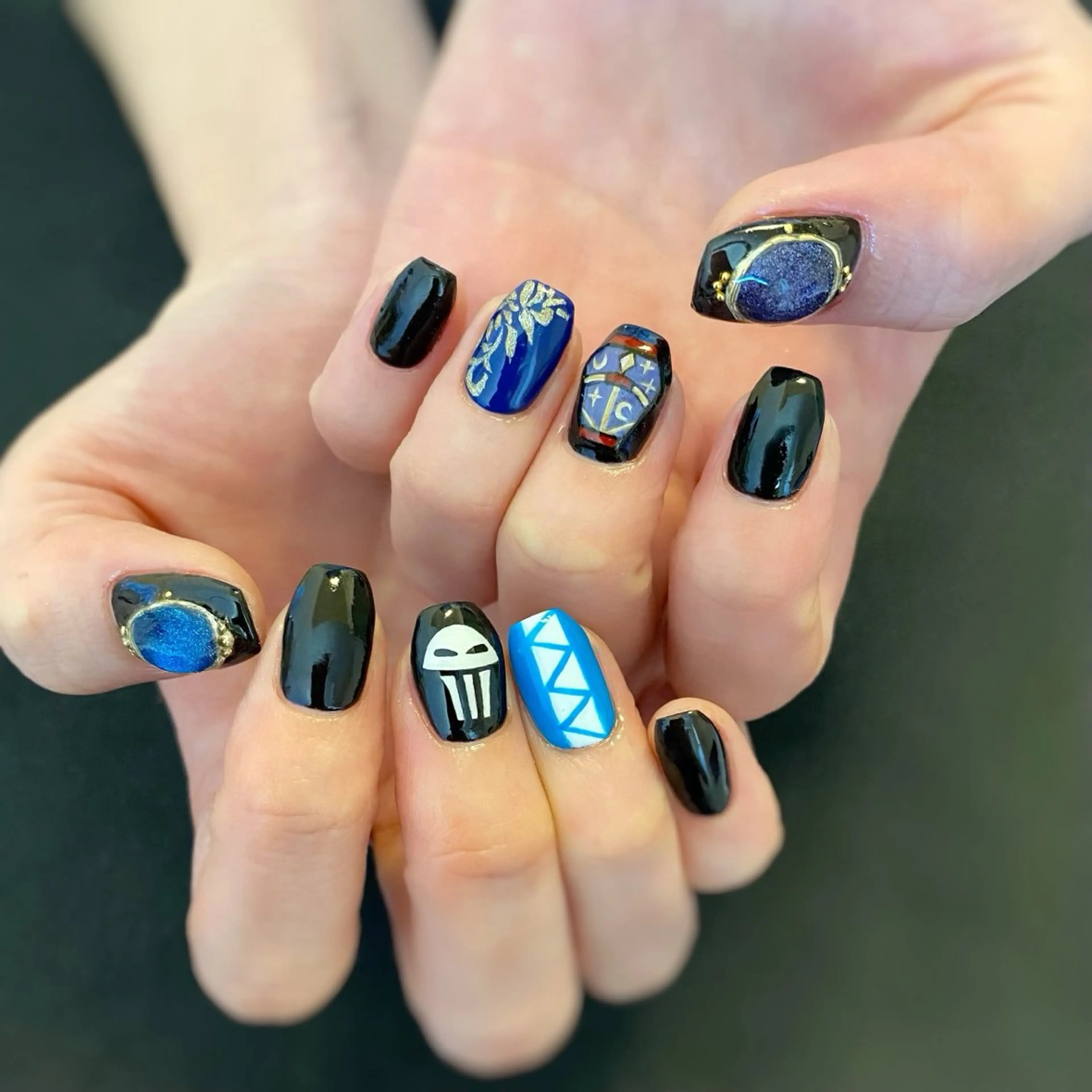 ネイル アートネイル ゴールド ミラーネイル nail*157 .のネイルデザイン