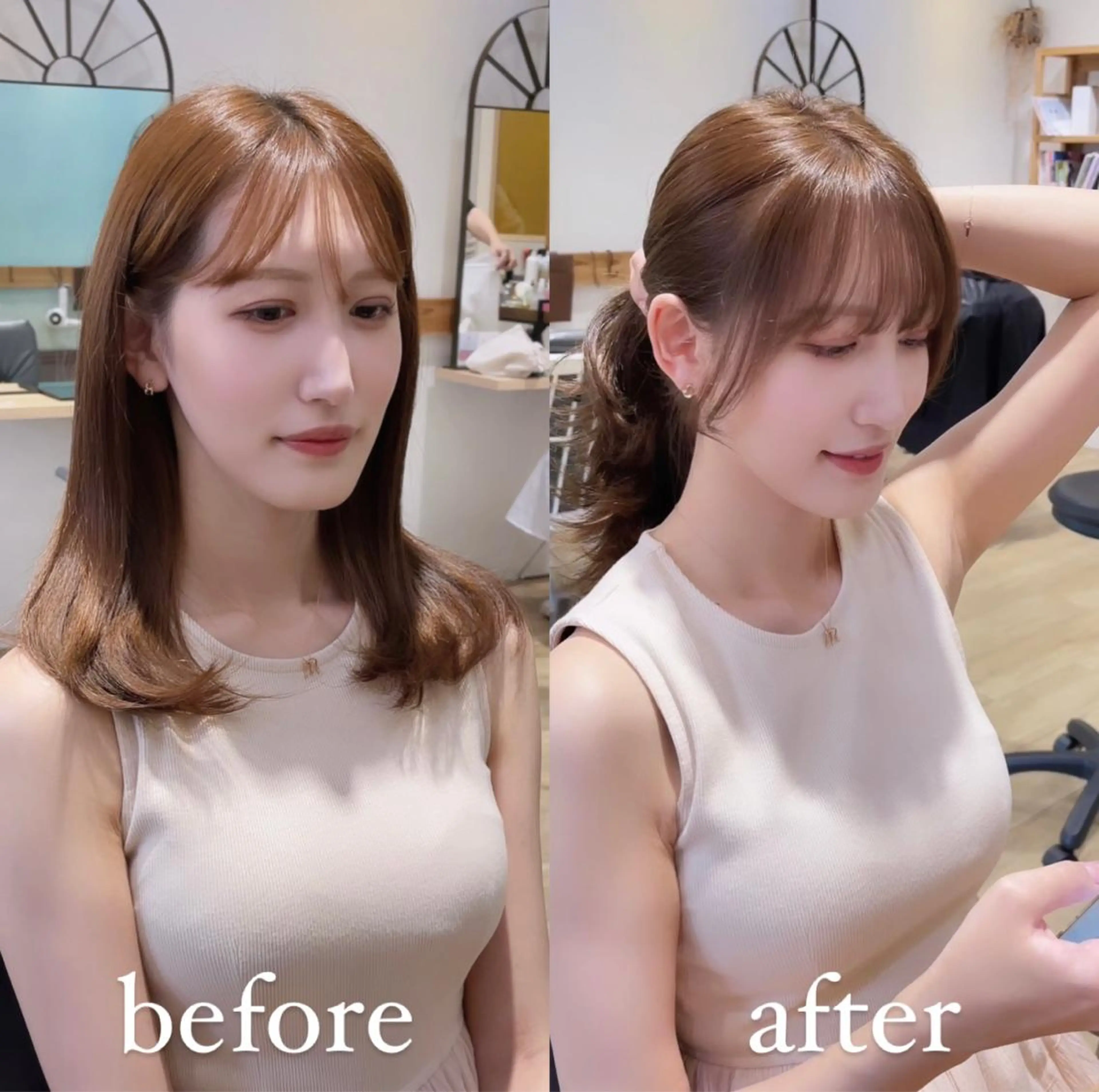 セミロング 似合わせカット カット トリートメント ヘッドスパ 大人可愛い透明感🌟 小顔・韓国髪🌟野中のヘアスタイル