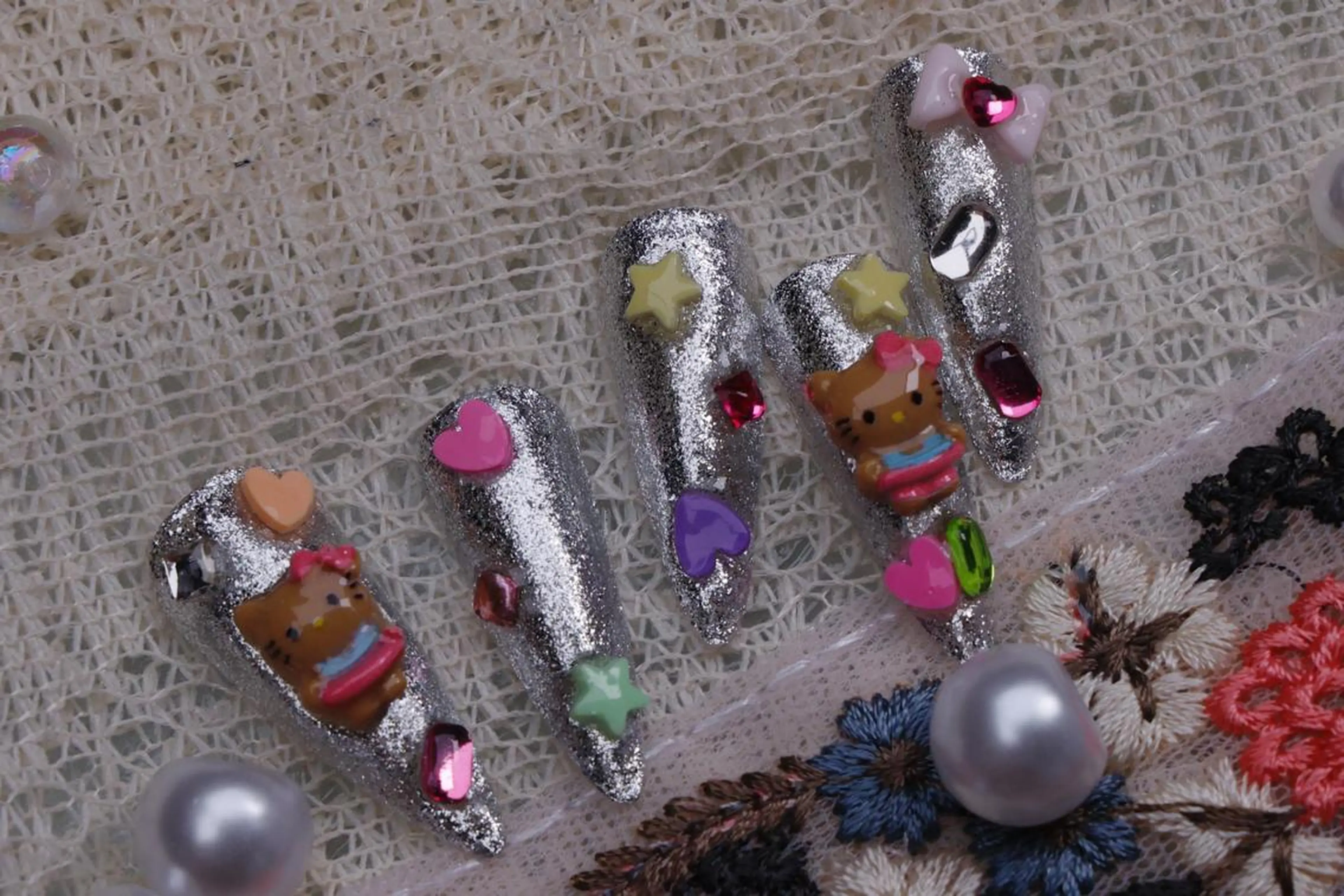 ネイル ハロウィン ロングネイル マグネットネイル スカルプネイル ネイルチップ ハンドネイル Mss えりのネイルデザイン