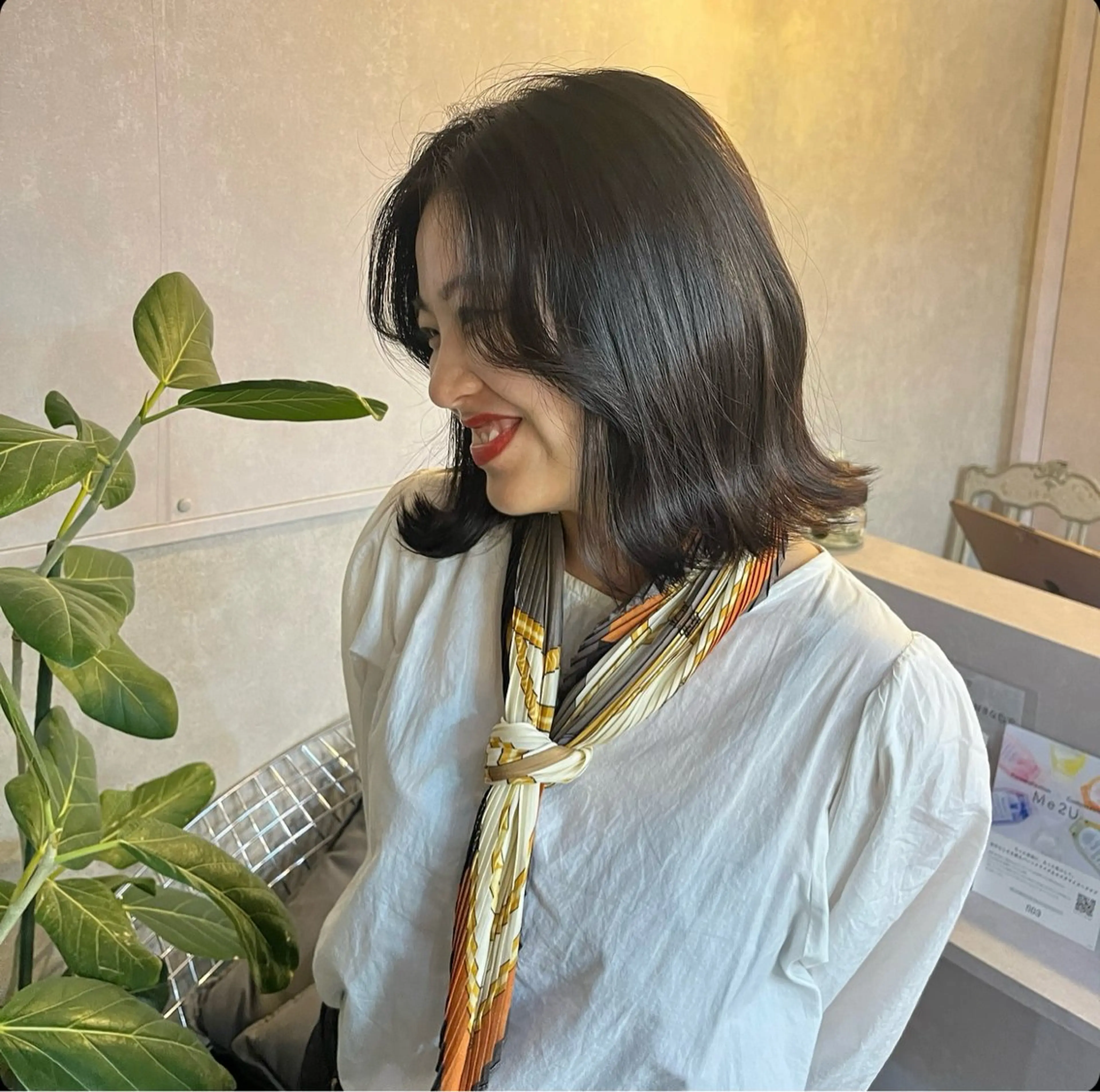 ミディアム カラー ベージュカラー ブラウンカラー 透明感カラー 髪質改善 ヘアカラー トリートメント ヘアセット ere 代々木公園所属・みほ/ニュアンス/ モード/艶カラーのヘアスタイル