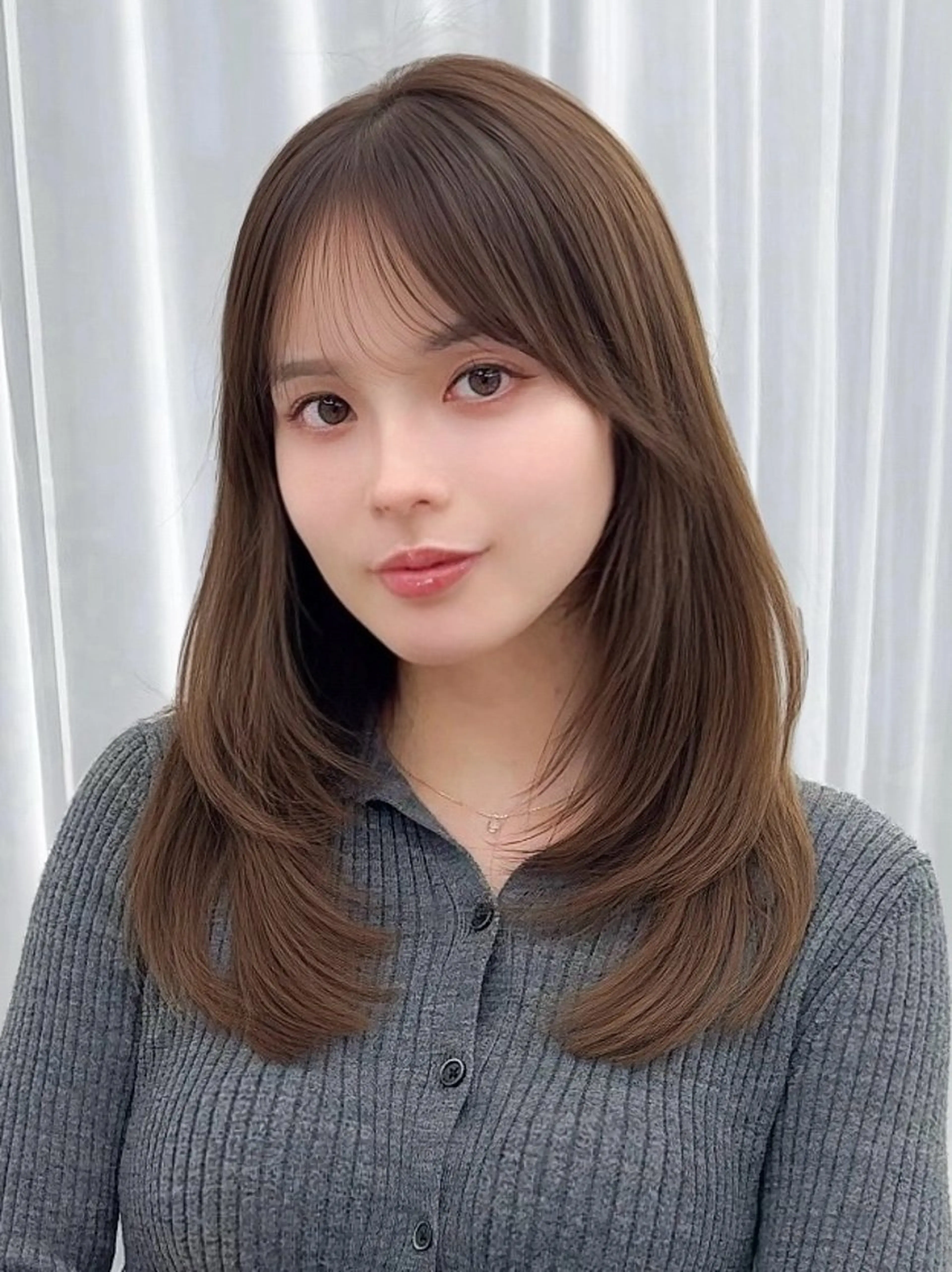 ミディアム カラー ヘアアレンジ カット ヘアカラー トリートメント 顔周り&ミディアム 特化/池袋/kokiのヘアスタイル