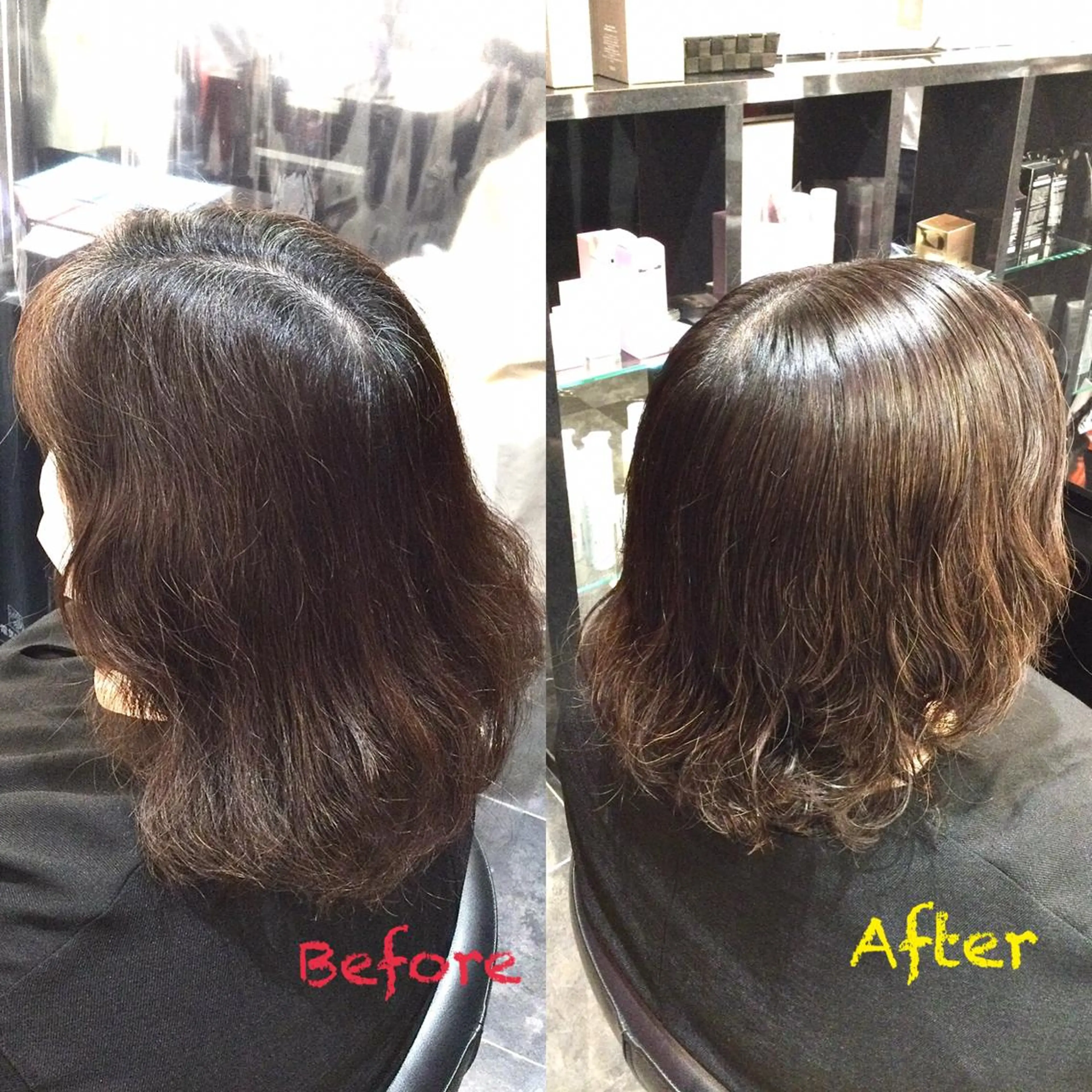 ミディアム カラー パーマ Annon プライベートサロンのヘアスタイル