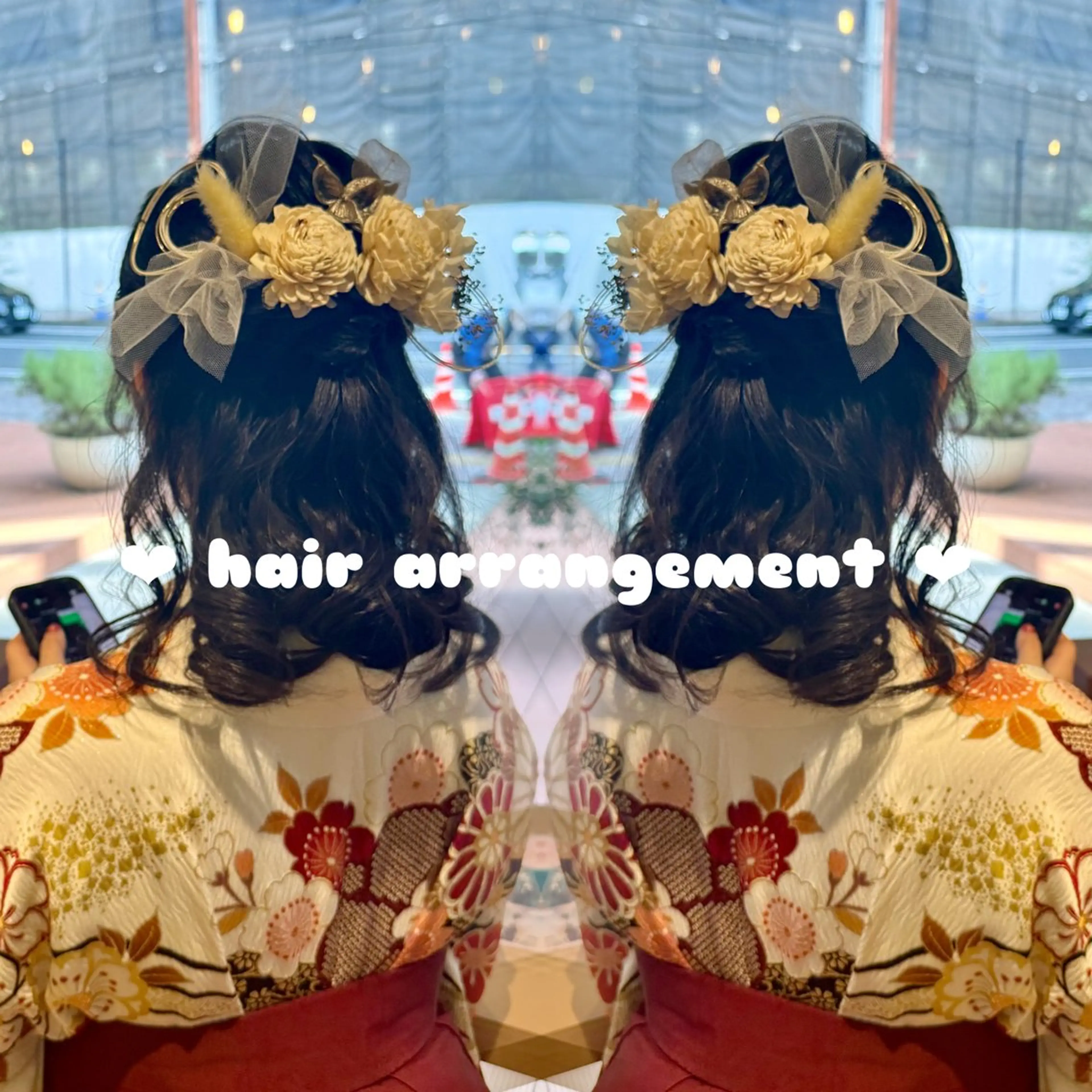 ヘアアレンジ ハーフアップ 卒業式のヘアスタイル ヘアセット 🫧🧸カラーヘアメ 🫧MIO🧸🫧のヘアスタイル