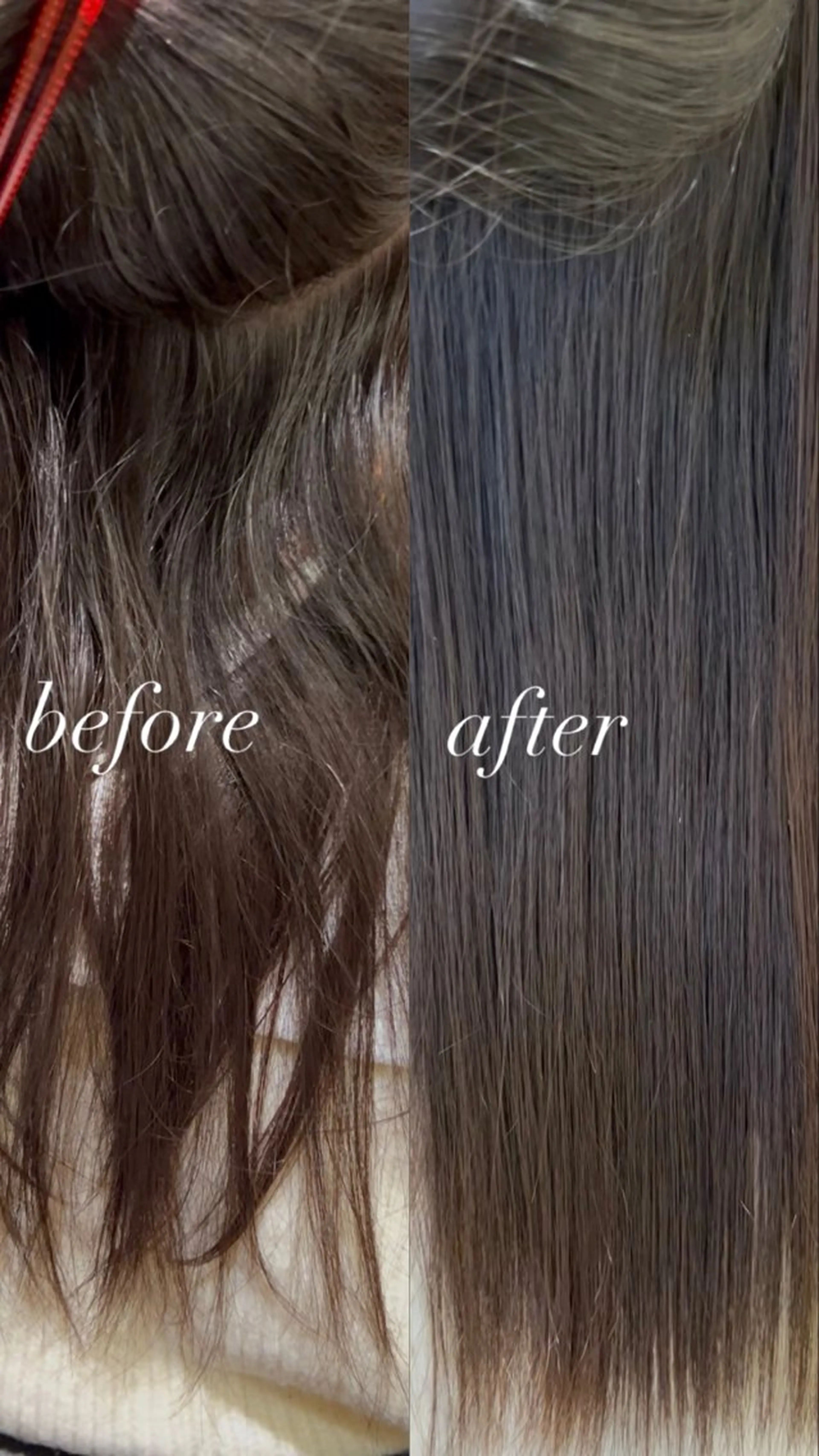 ロング カット 縮毛矯正 ☃️顔周りレイヤー 韓国風SHUTOのヘアスタイル