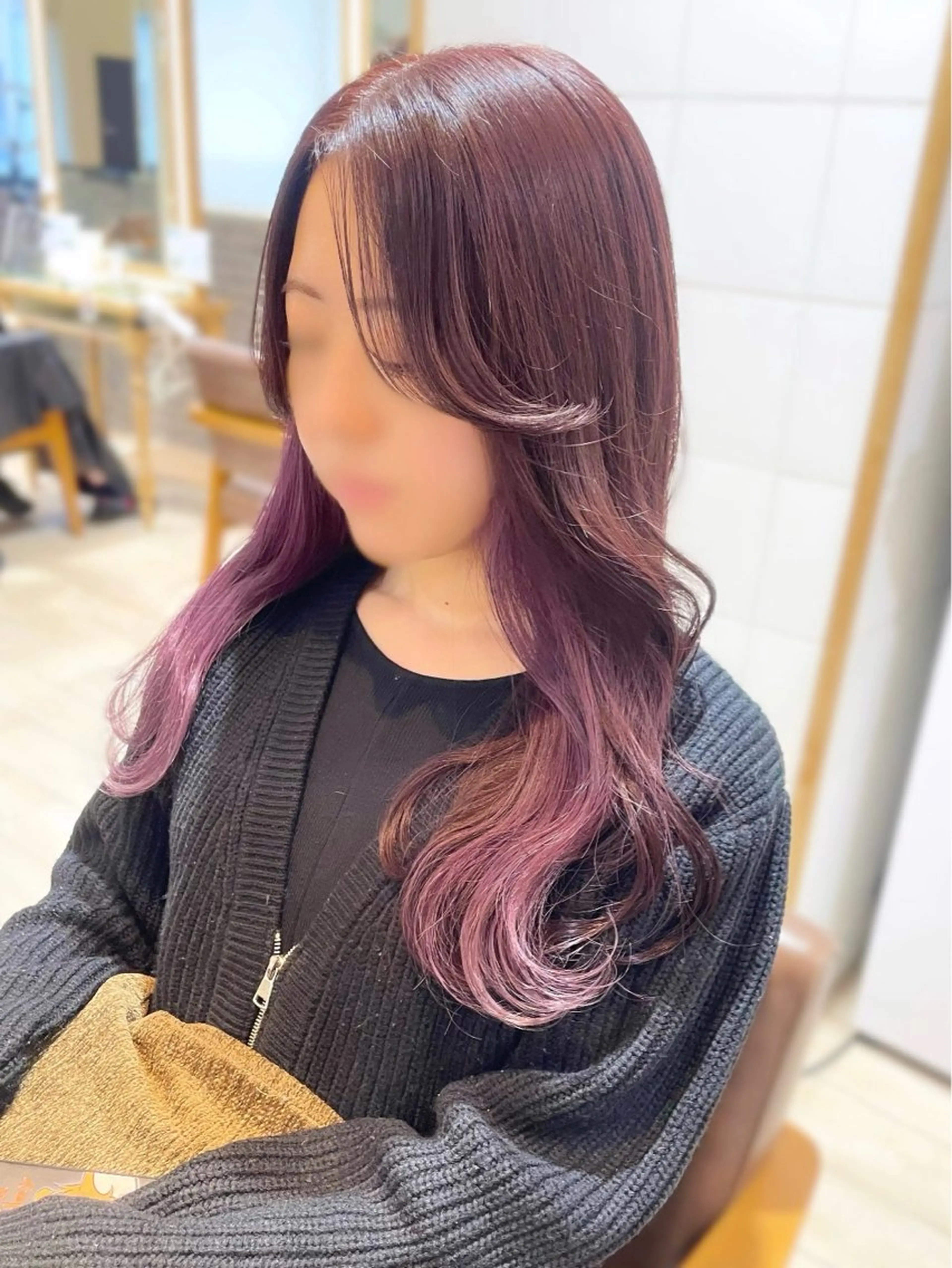 ミディアム カラー ベージュカラー ブリーチ ピンクカラー ピンクベージュ ヘアカラー 🍬kanami 🍬ボブ/暖色カラーのヘアスタイル