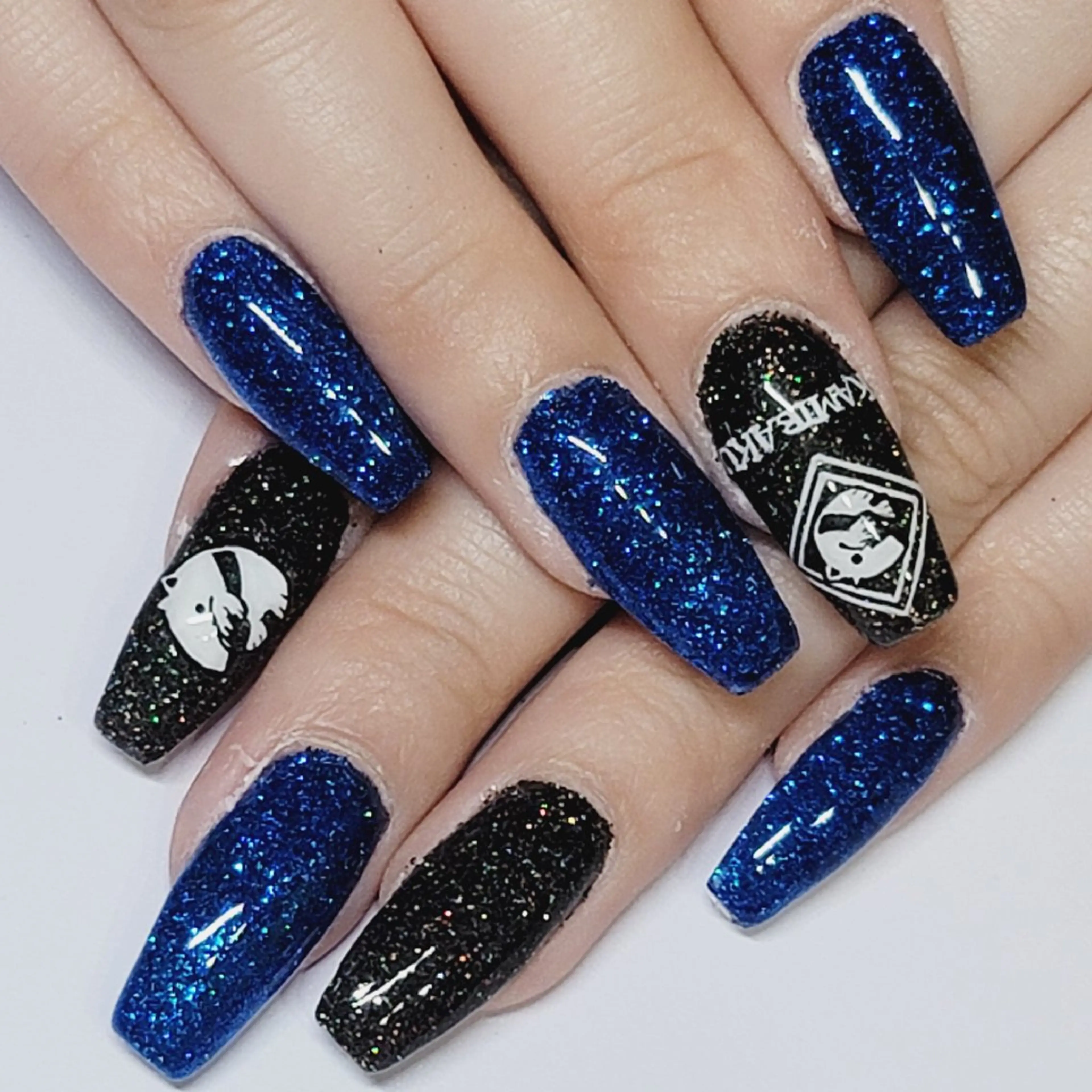 ネイル アートネイル ラメ(グリッター) ネイビー ハンドネイル よしだ ひろきのネイルデザイン