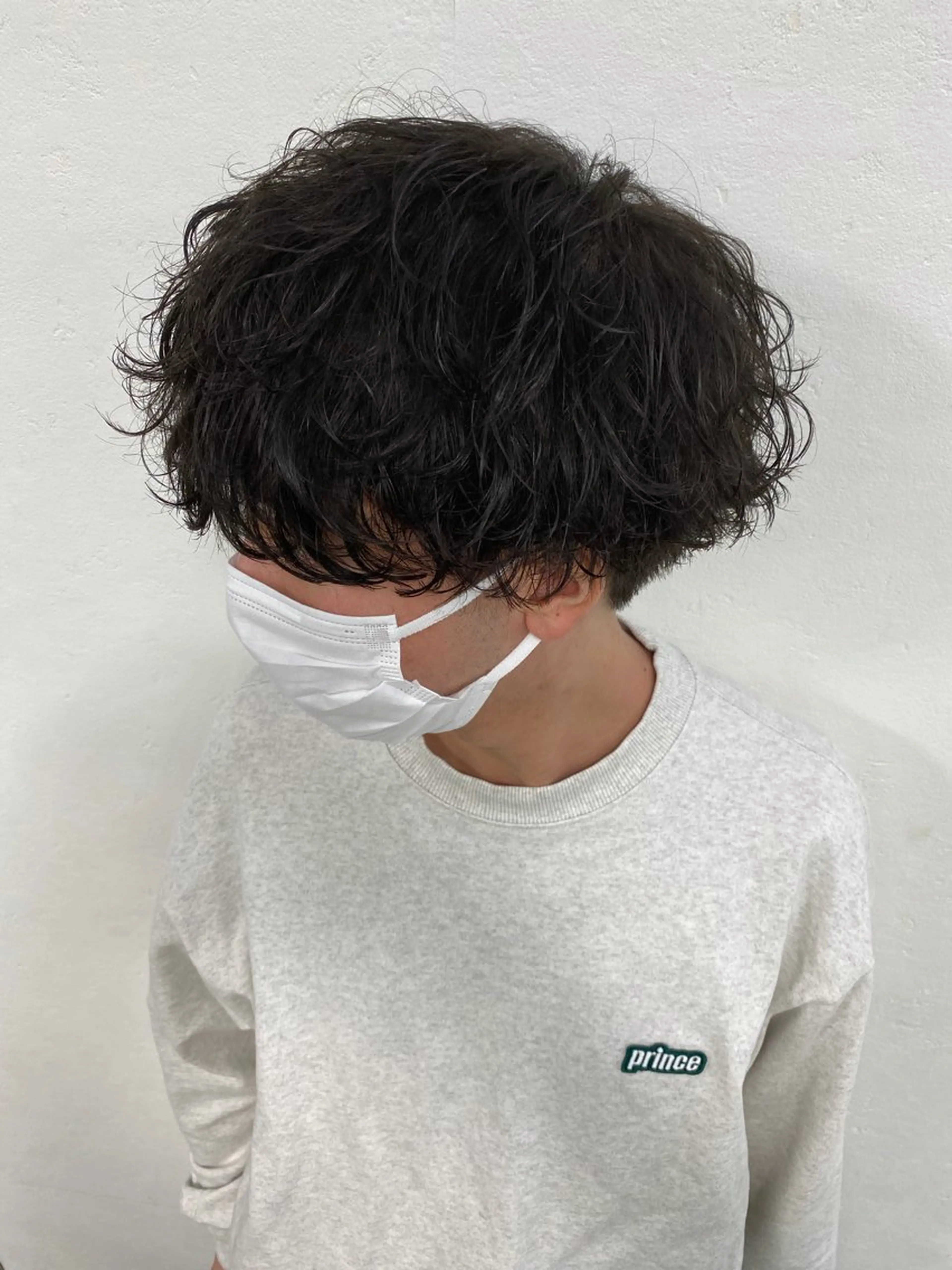 ミディアム メンズ ミディアムパーマ メンズパーマ カット パーマ 飯田 祥哉のヘアスタイル