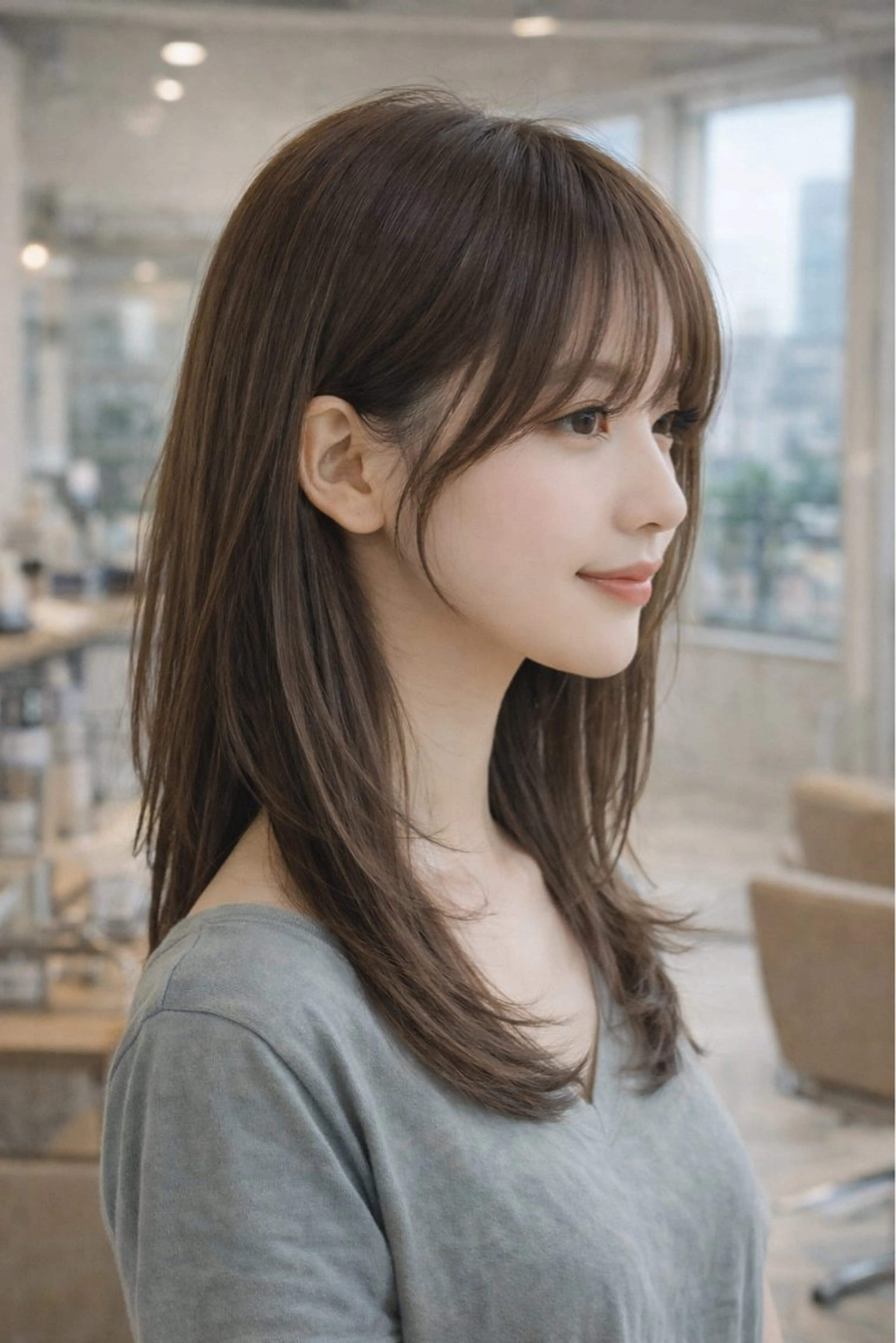 セミロング カラー カット ヘアカラー トリートメント 丁寧な施術で、 朝が楽になる髪のヘアスタイル