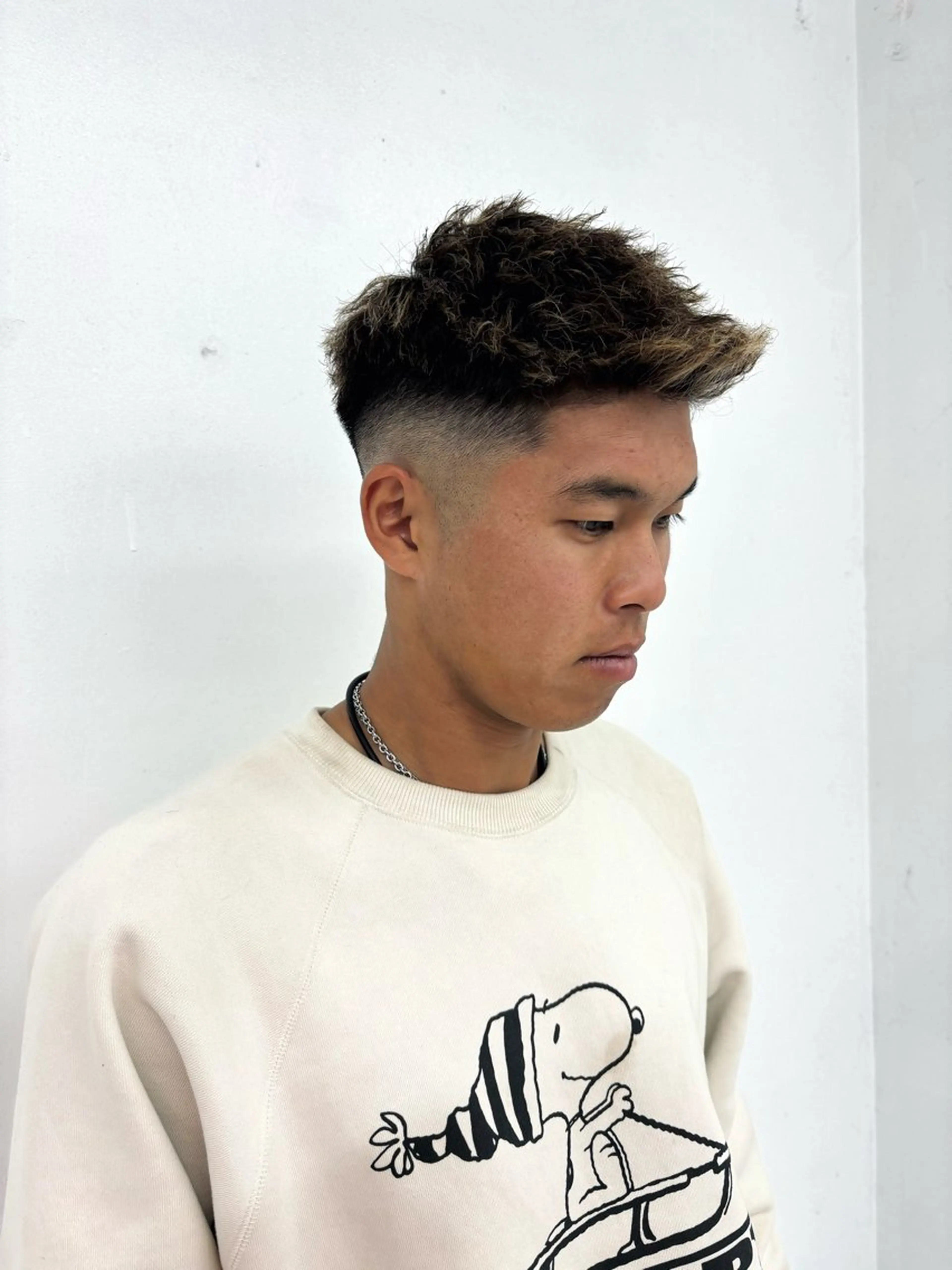 カラー パーマ メンズ カット ヘアカラー パーマ トリートメント スパイキーパーマ 柏NO1 藤本葉のヘアスタイル