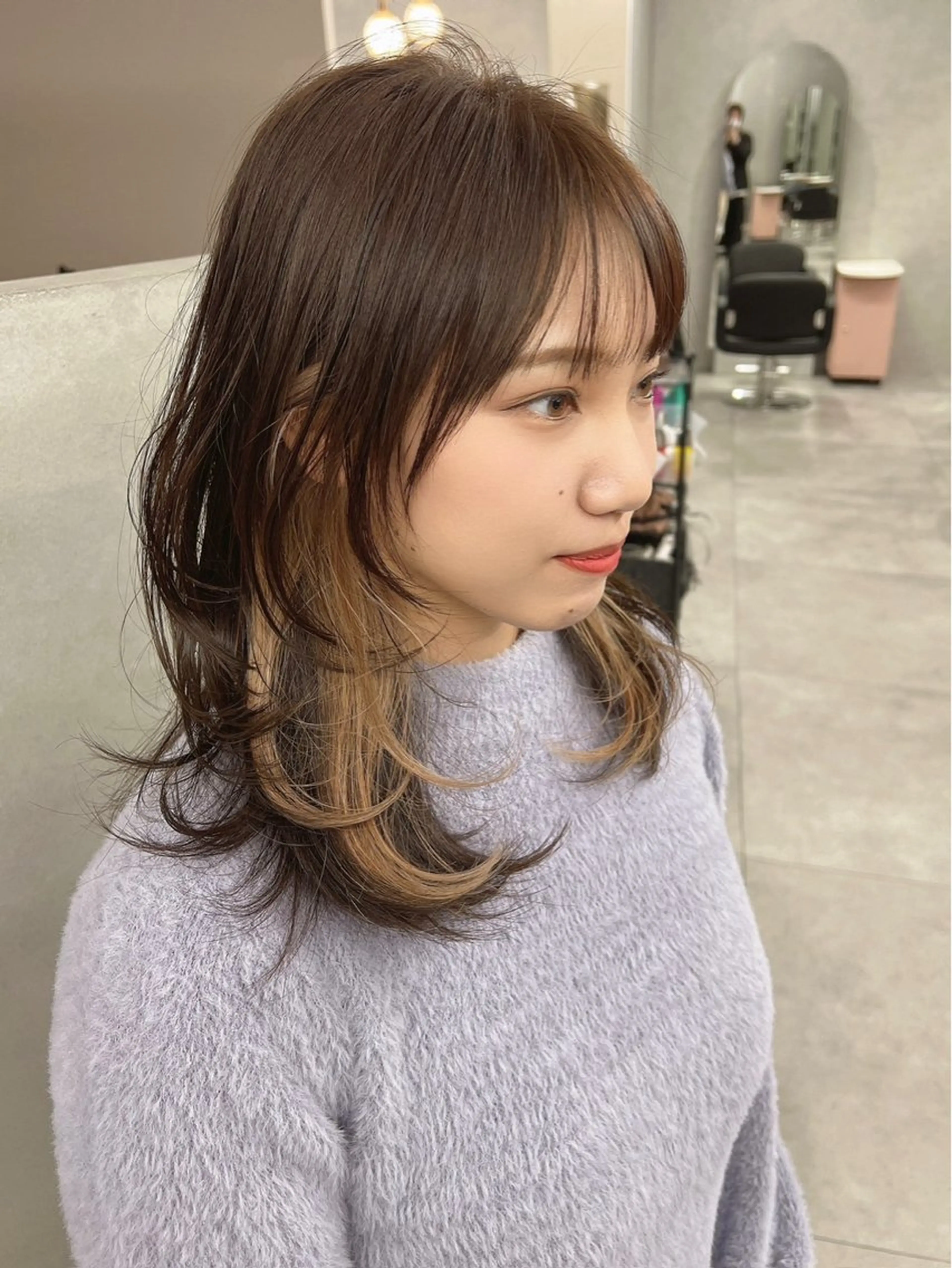 ロング カラー 韓国レイヤー➰北田 陸斗➰コテ巻きパーマのヘアスタイル