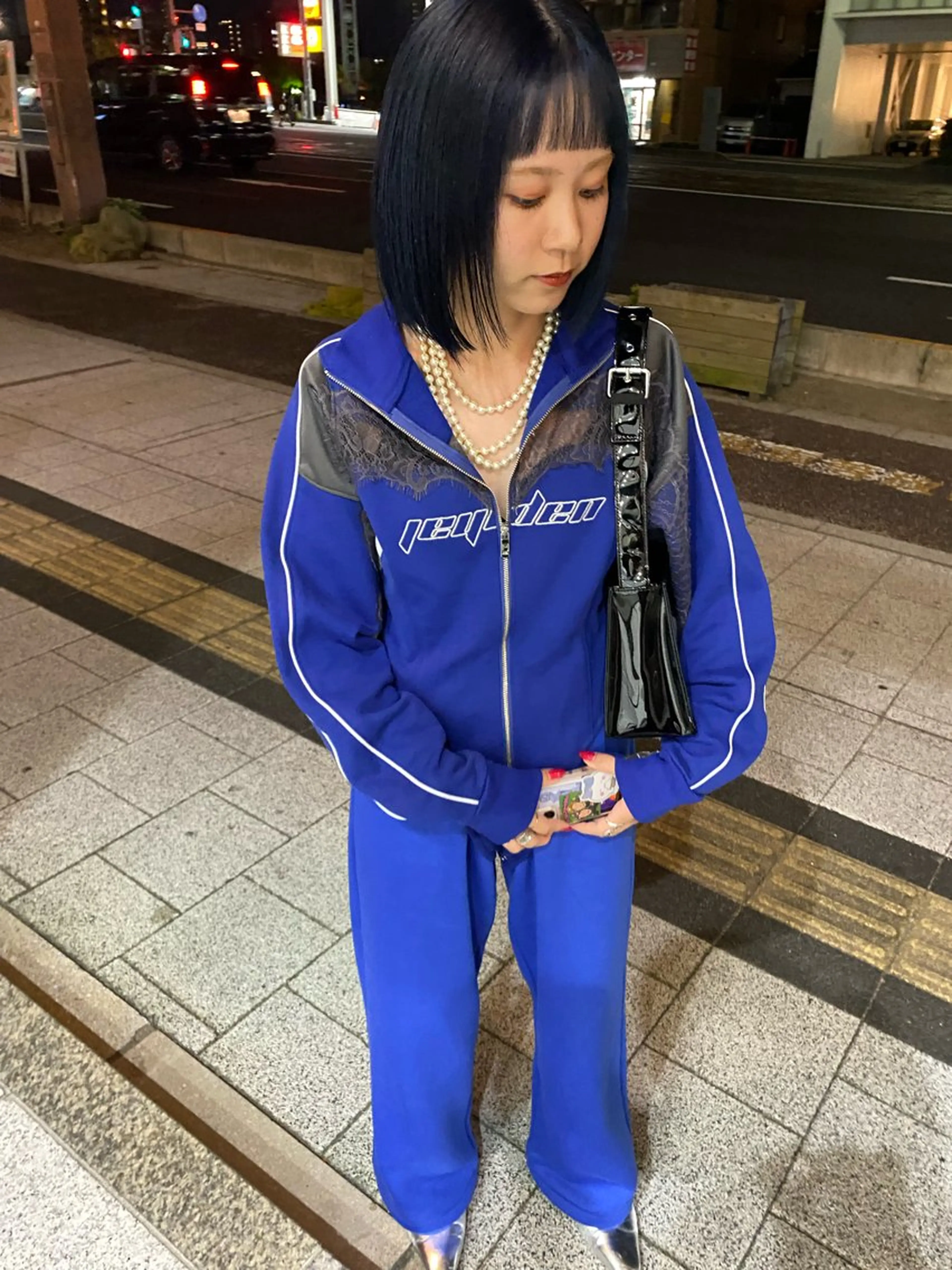 ミディアム カラー ヘアアレンジ ネイビーカラー カット ヘアカラー 広島/ボブ/レイヤー 🌿‬wakabaのヘアスタイル