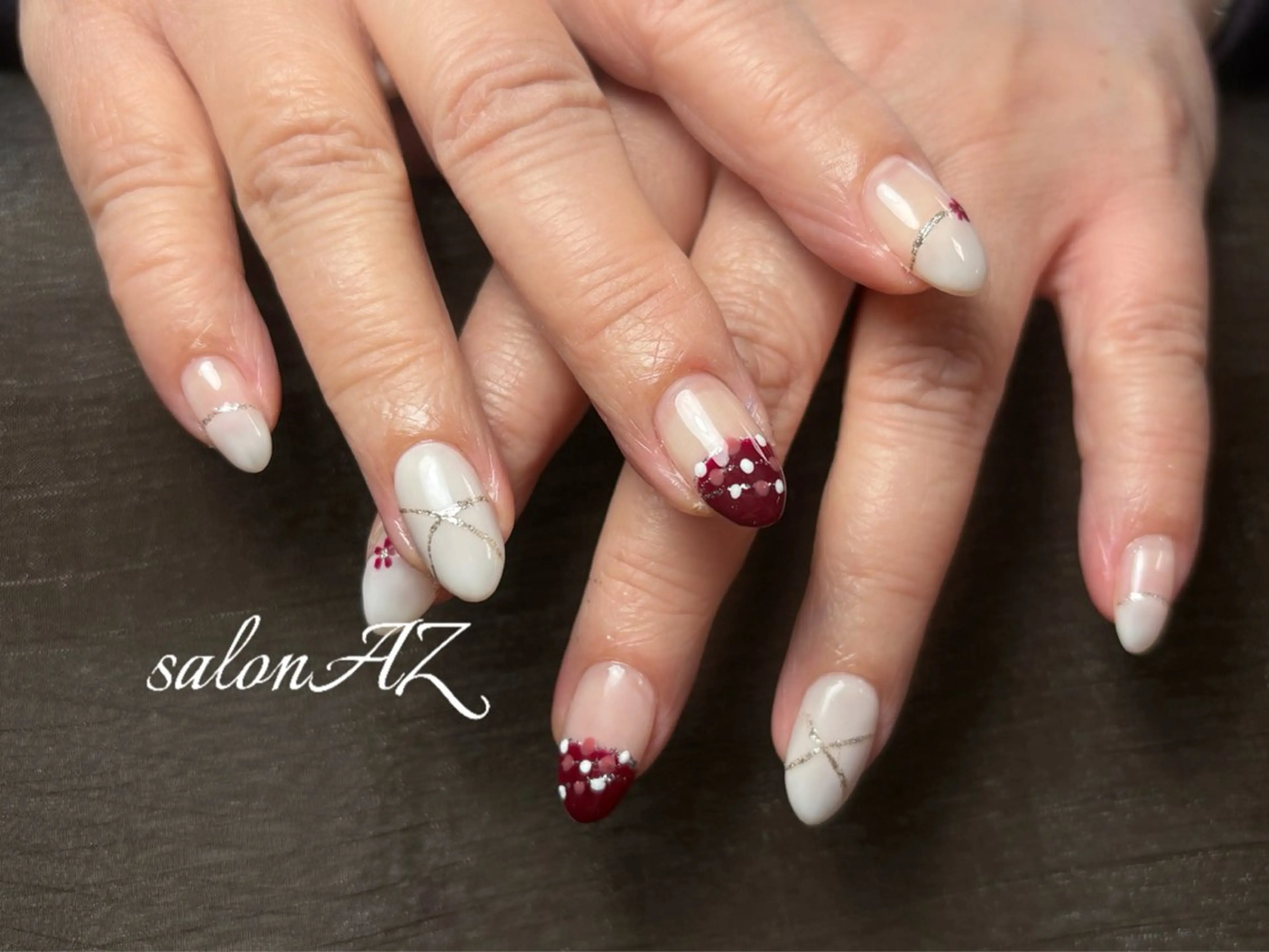 ネイル アートネイル 長さ出し フットネイル フレンチネイル ジェルネイル ハンドネイル salon AZのネイルデザイン