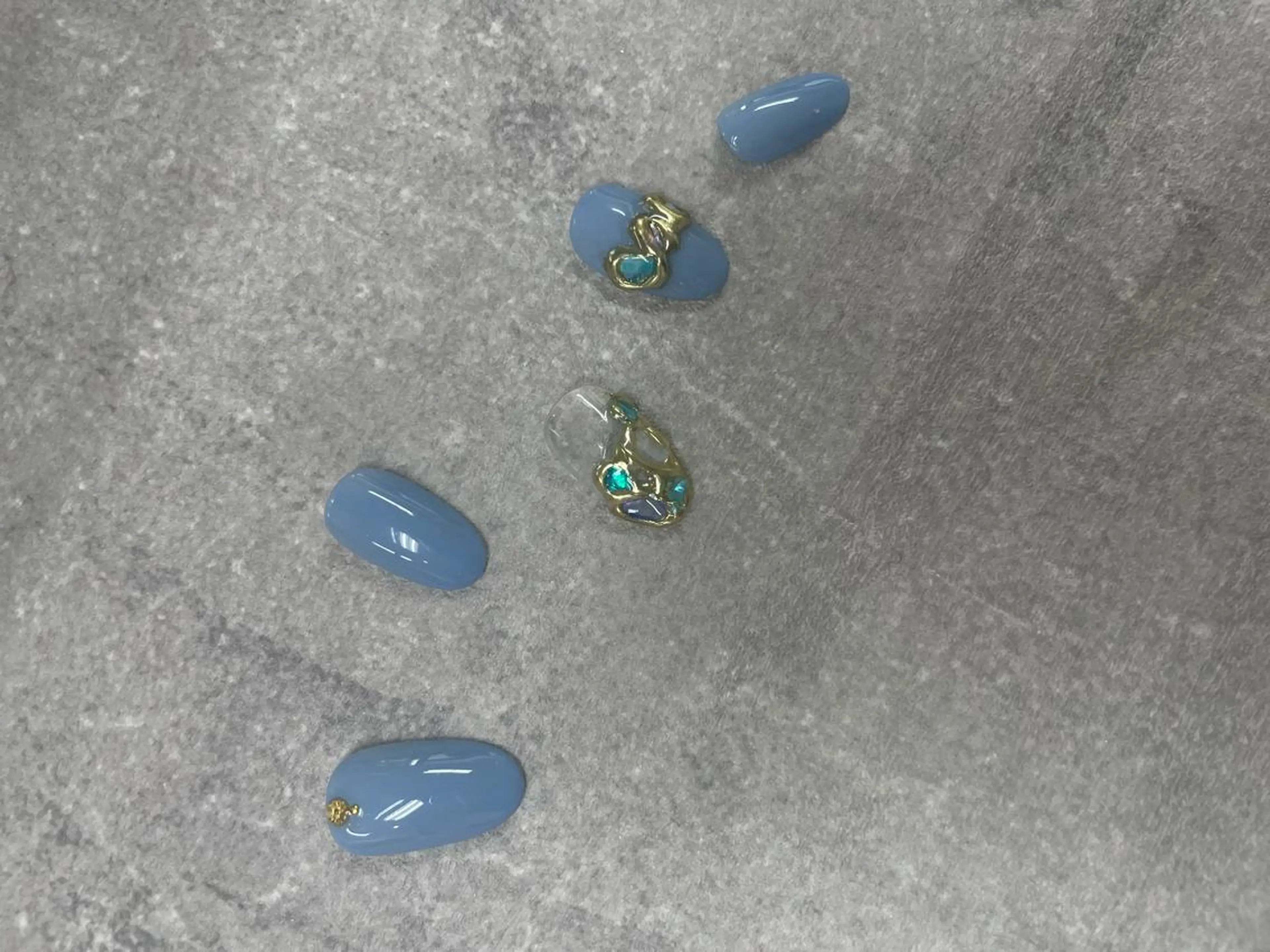 ネイル ブルー ハンドネイル ハンドケア FASTNAIL PLUS 新宿店のネイルデザイン