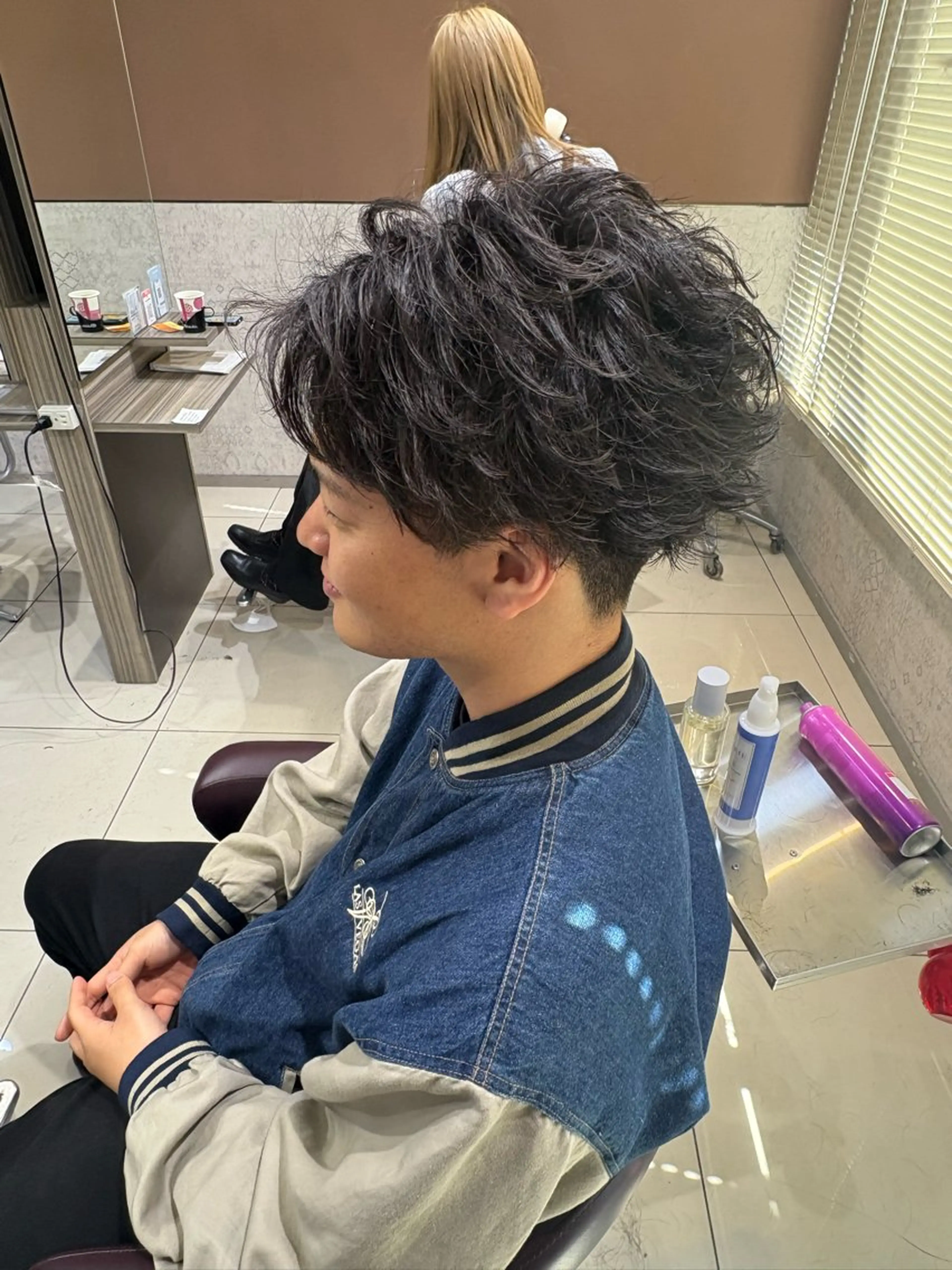 パーマ メンズ フェザーパーマ メンズパーマ フェザーパーマ/ ダブルカラー/藤田のヘアスタイル