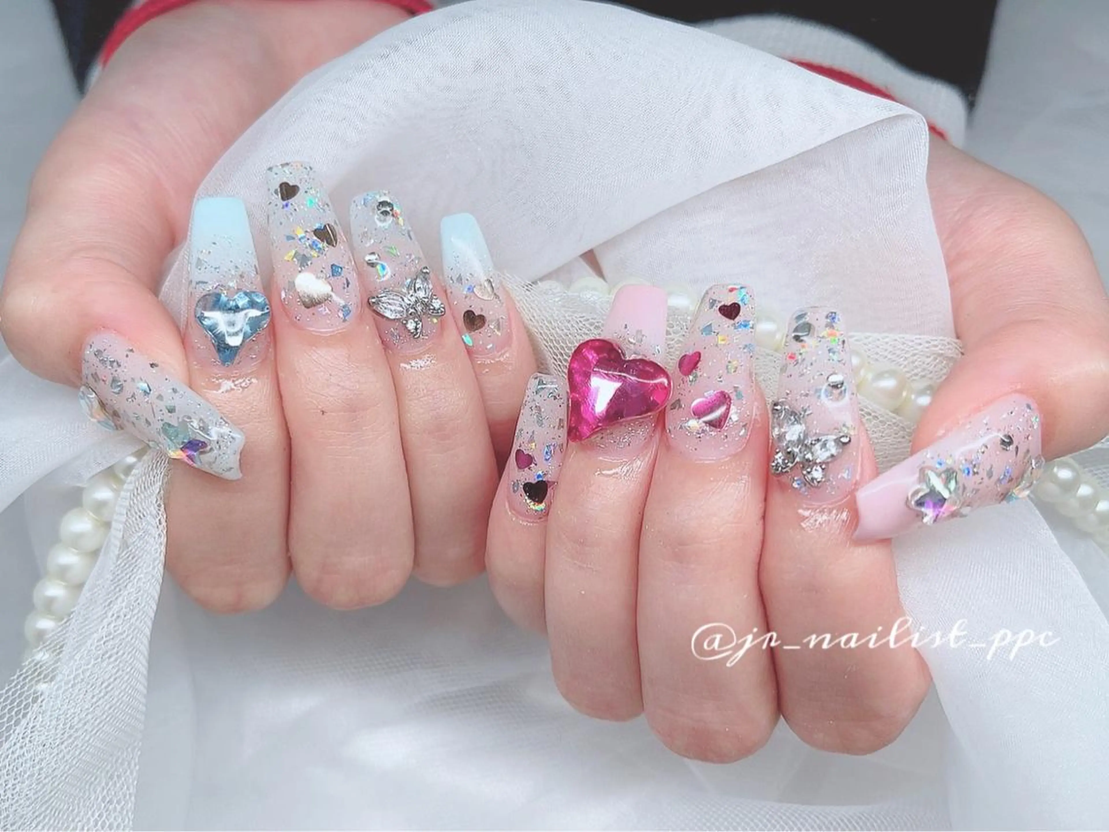 ロング ネイル ロング ロングネイル ネイルチップ 悦田joieange 京橋店のネイルデザイン