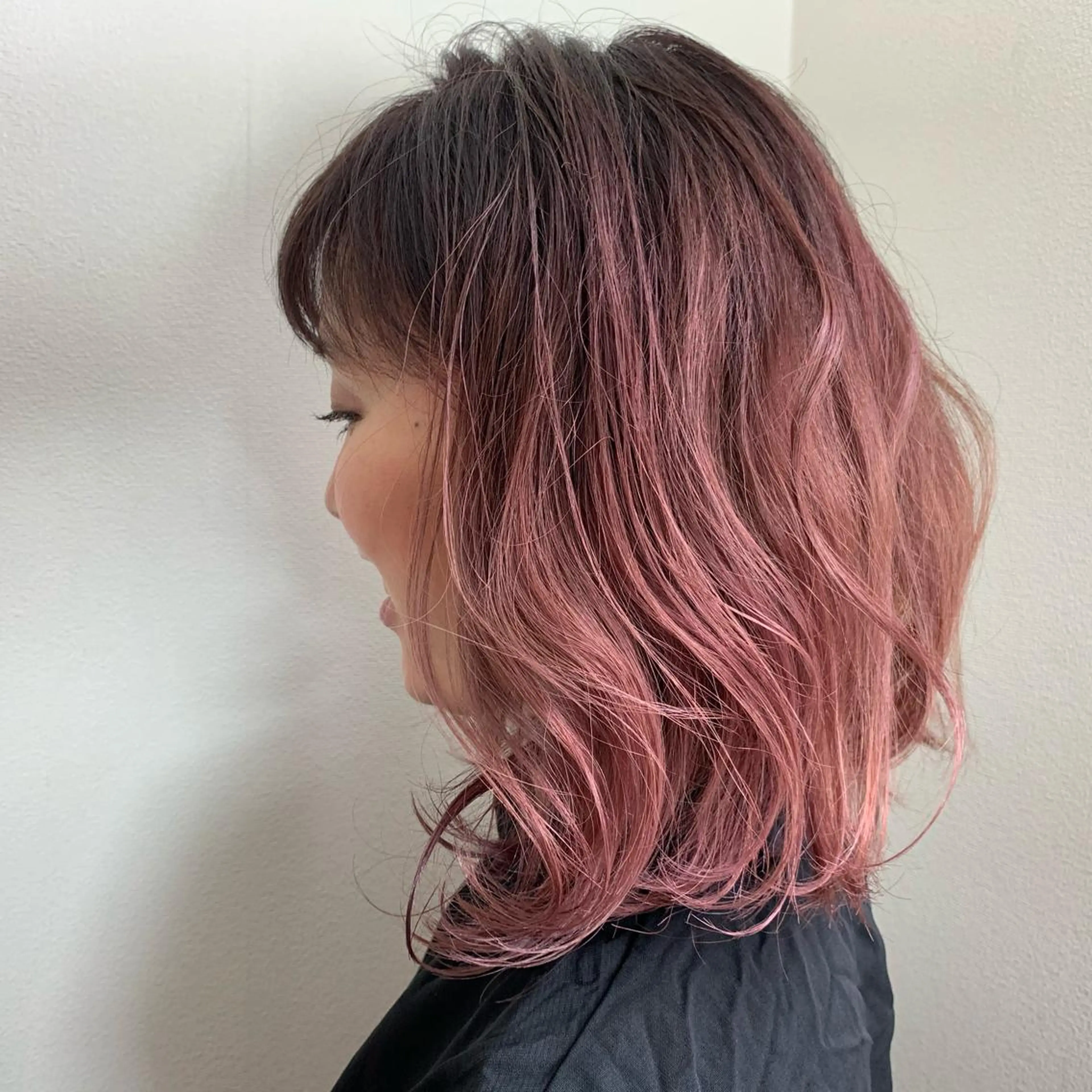 ミディアム カラー グラデーションカラー ボブ ヘアカラー ボブウルフ／ボブ Satsuki【名駅のヘアスタイル