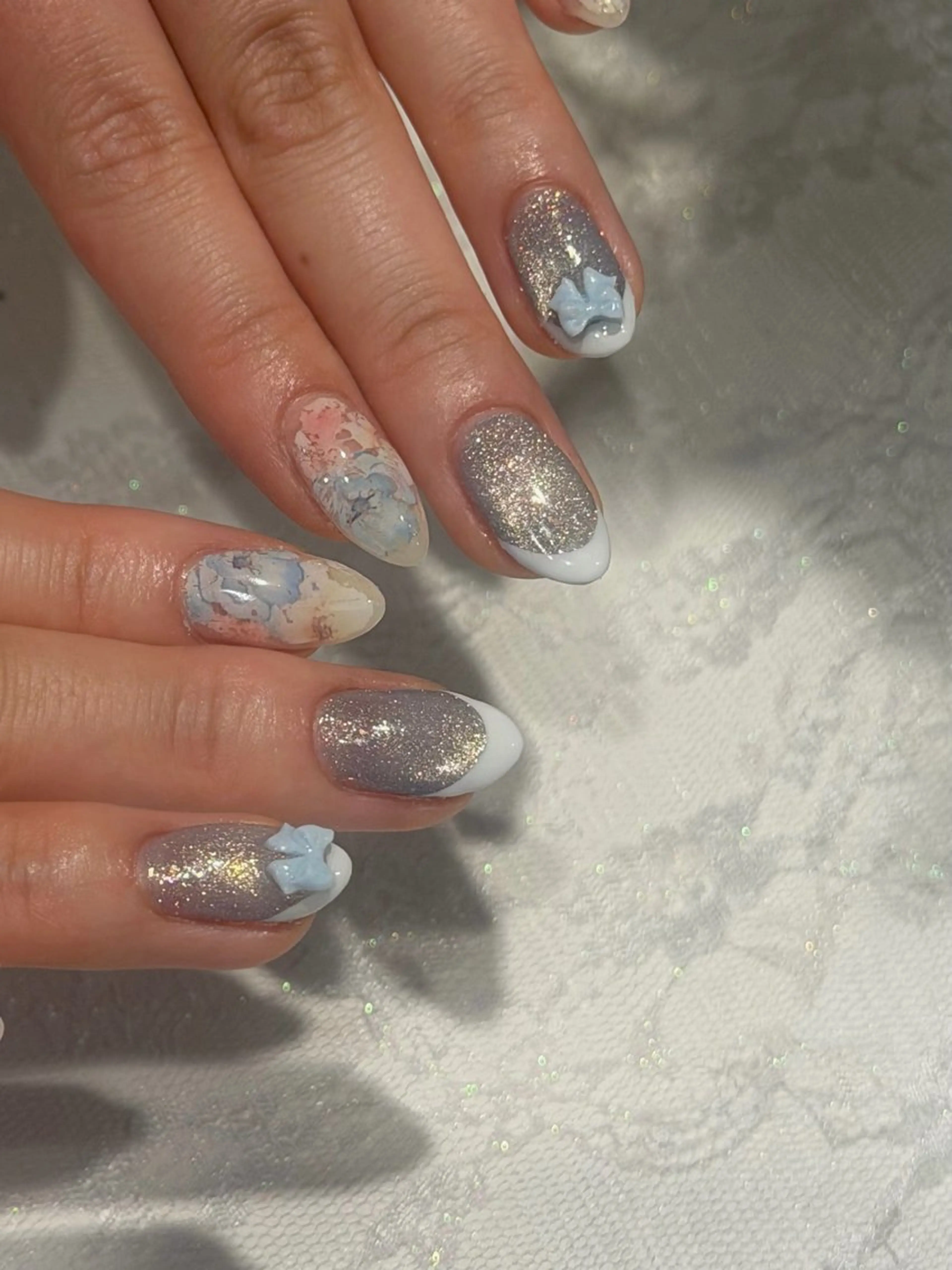 ネイル アートネイル 春ネイル nailsalon moe.所属・yume 大人ガーリーネイルのネイルデザイン