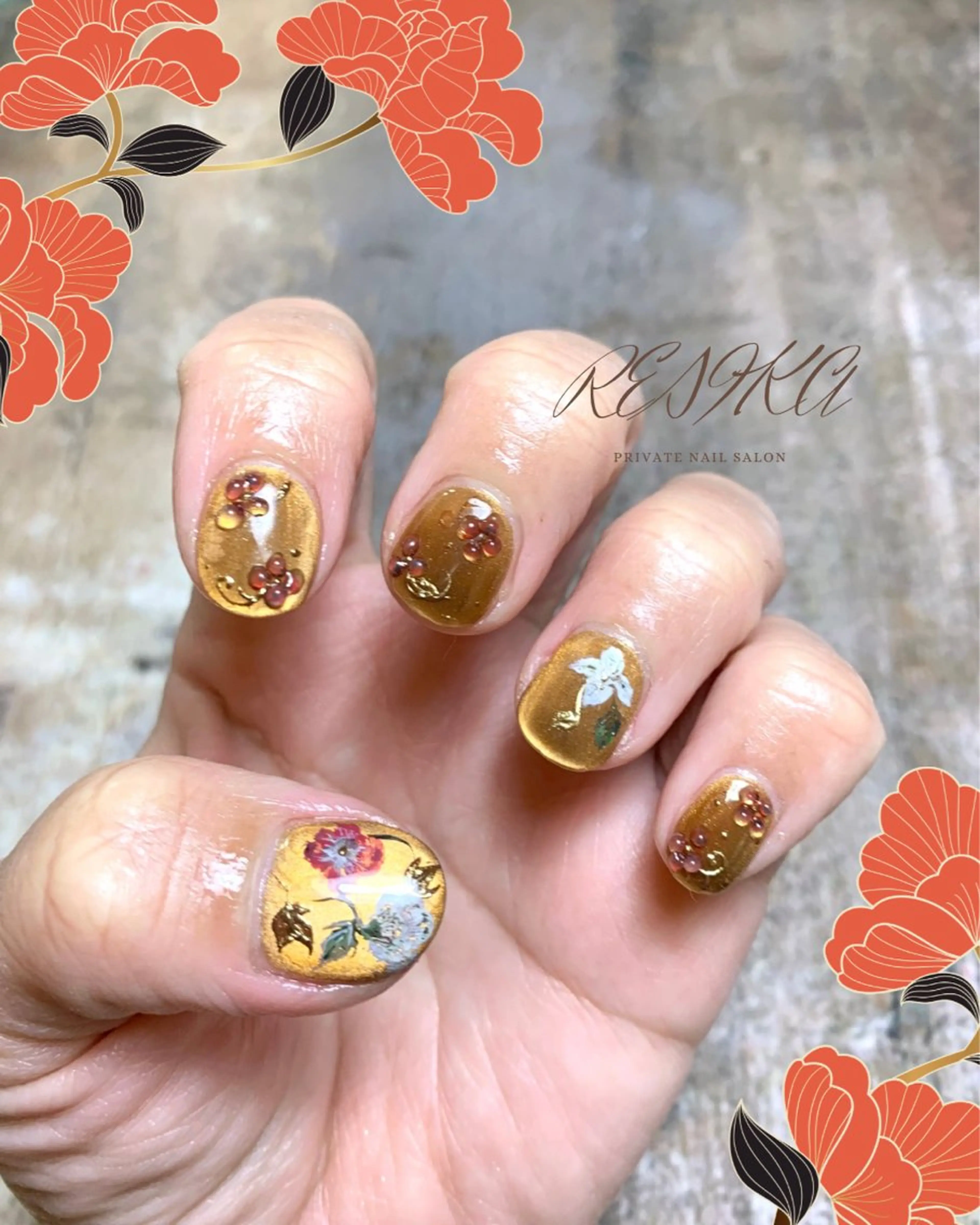 ネイル ゴールド マグネットネイル m mのネイルデザイン