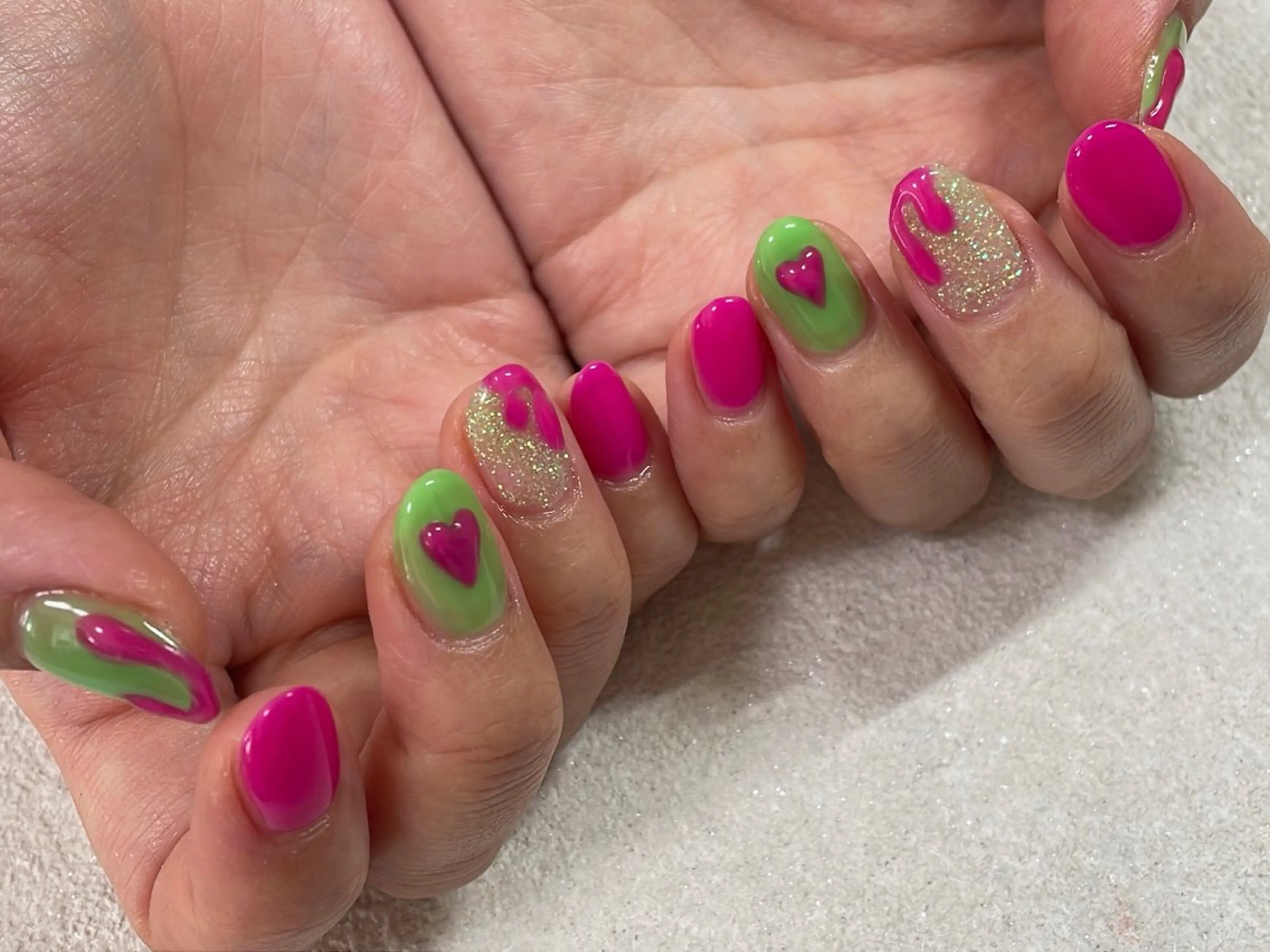 ネイル オーロラネイル フットネイル フレンチネイル ジェルネイル 韓国ネイル kiki nail 二子玉川のネイルデザイン