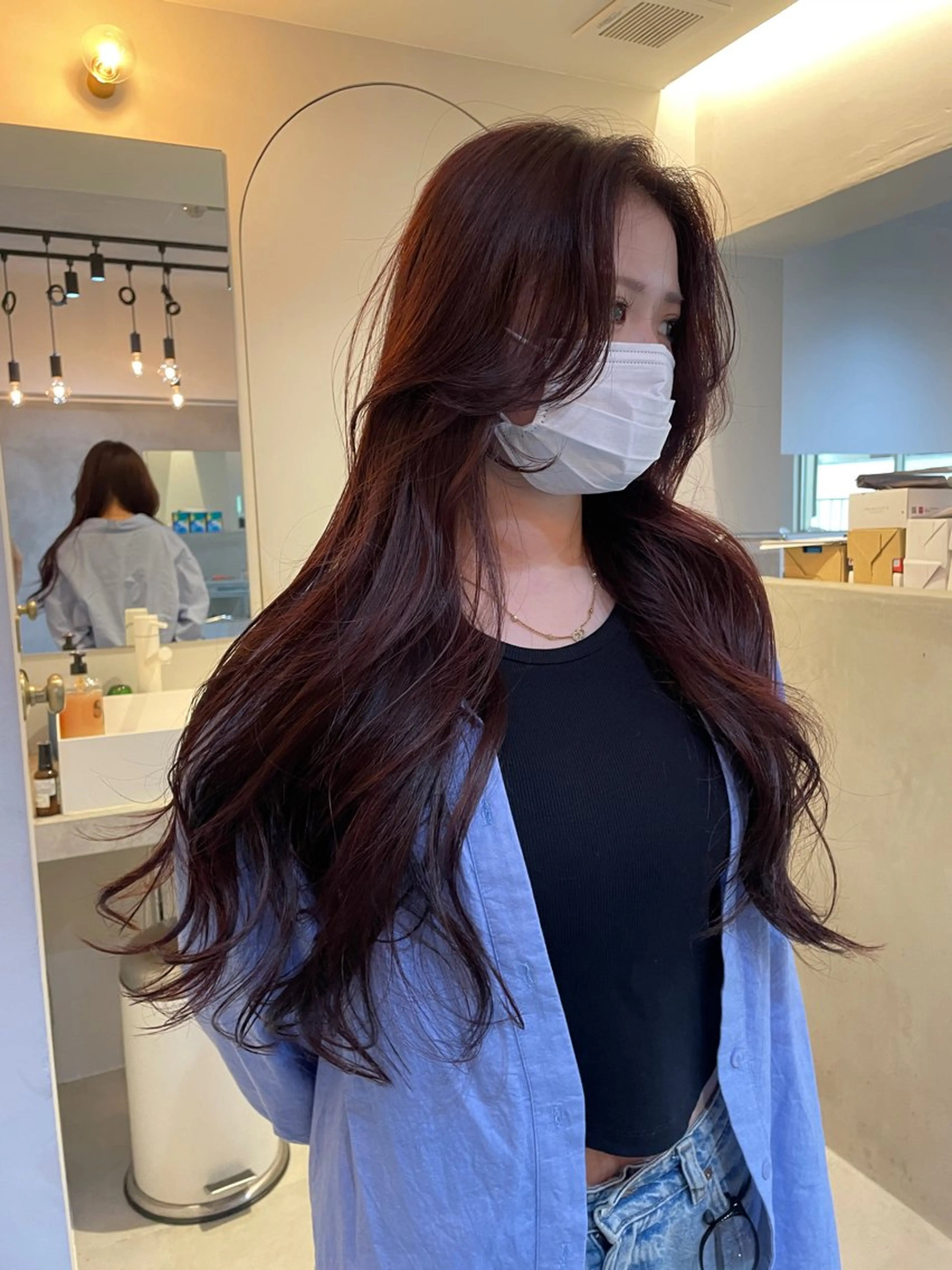 ロング カラー カット ヘアカラー miyu ハイトーン/レイヤーのヘアスタイル