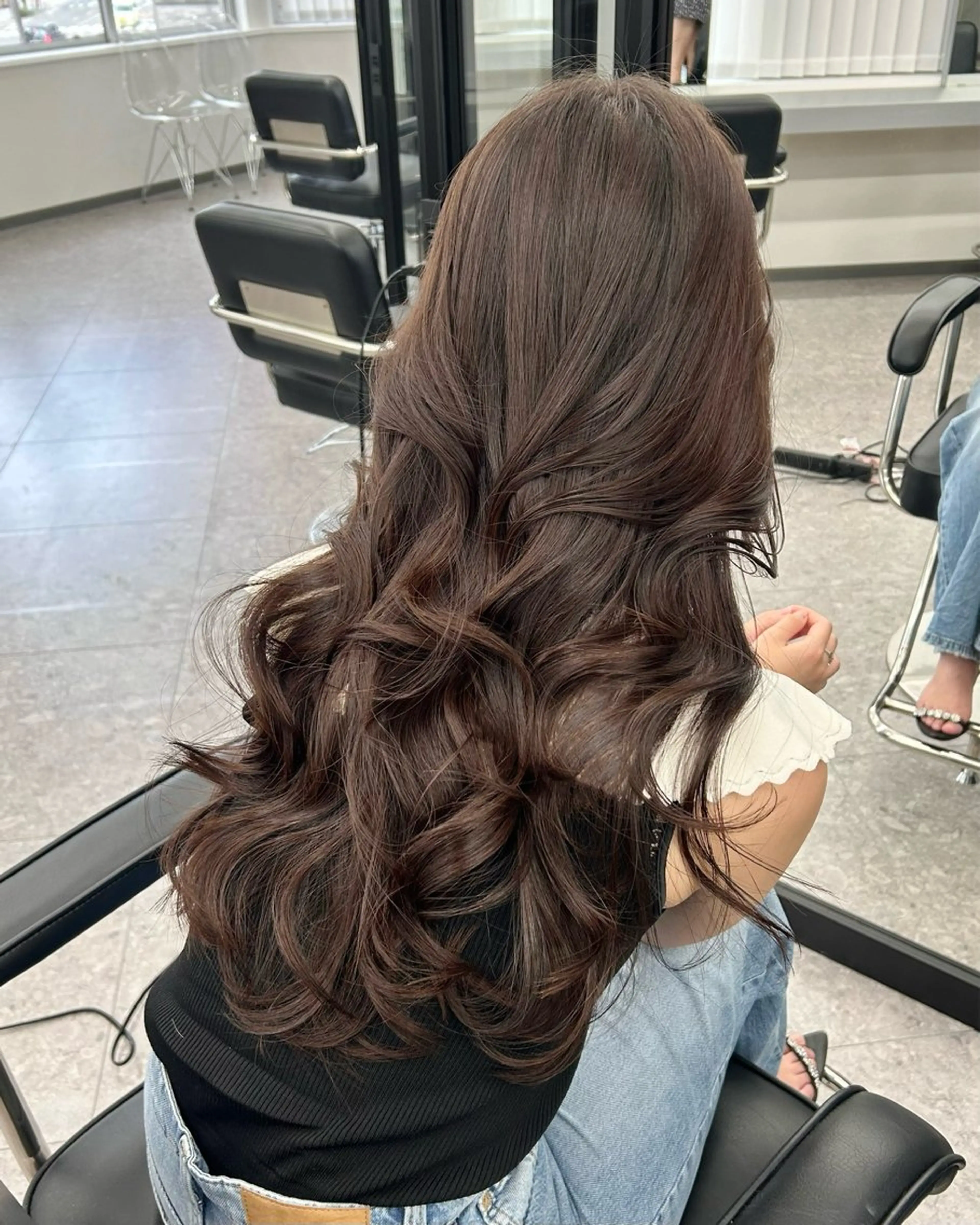 ロング レイヤーカット カット LANDS所属・nanaka 🤍韓国ワンホンヘアのヘアスタイル