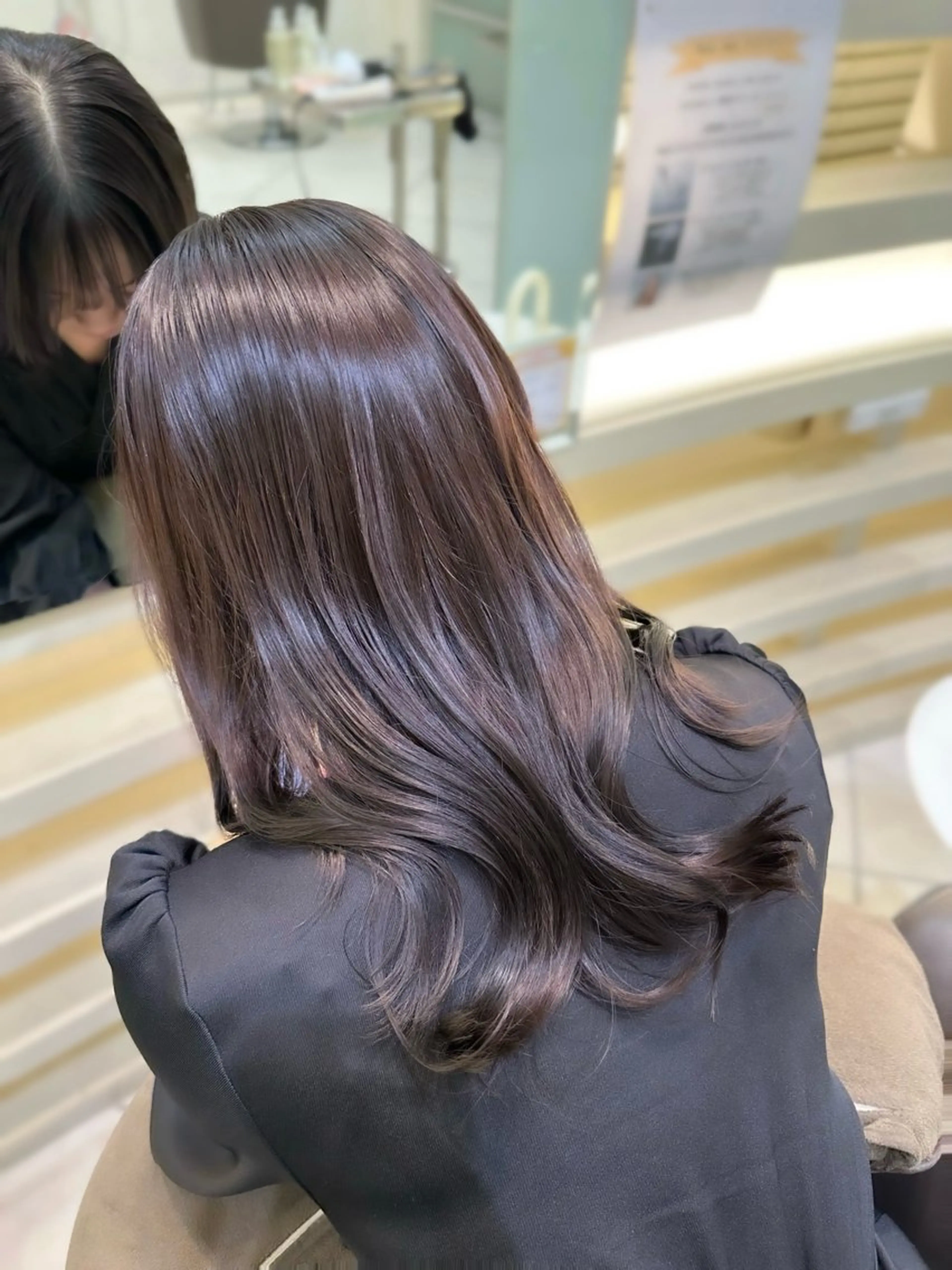 セミロング 酸性ストレート カット ヘアカラー トリートメント 🤍ハイライト/ レイヤー/銀座🤍のヘアスタイル