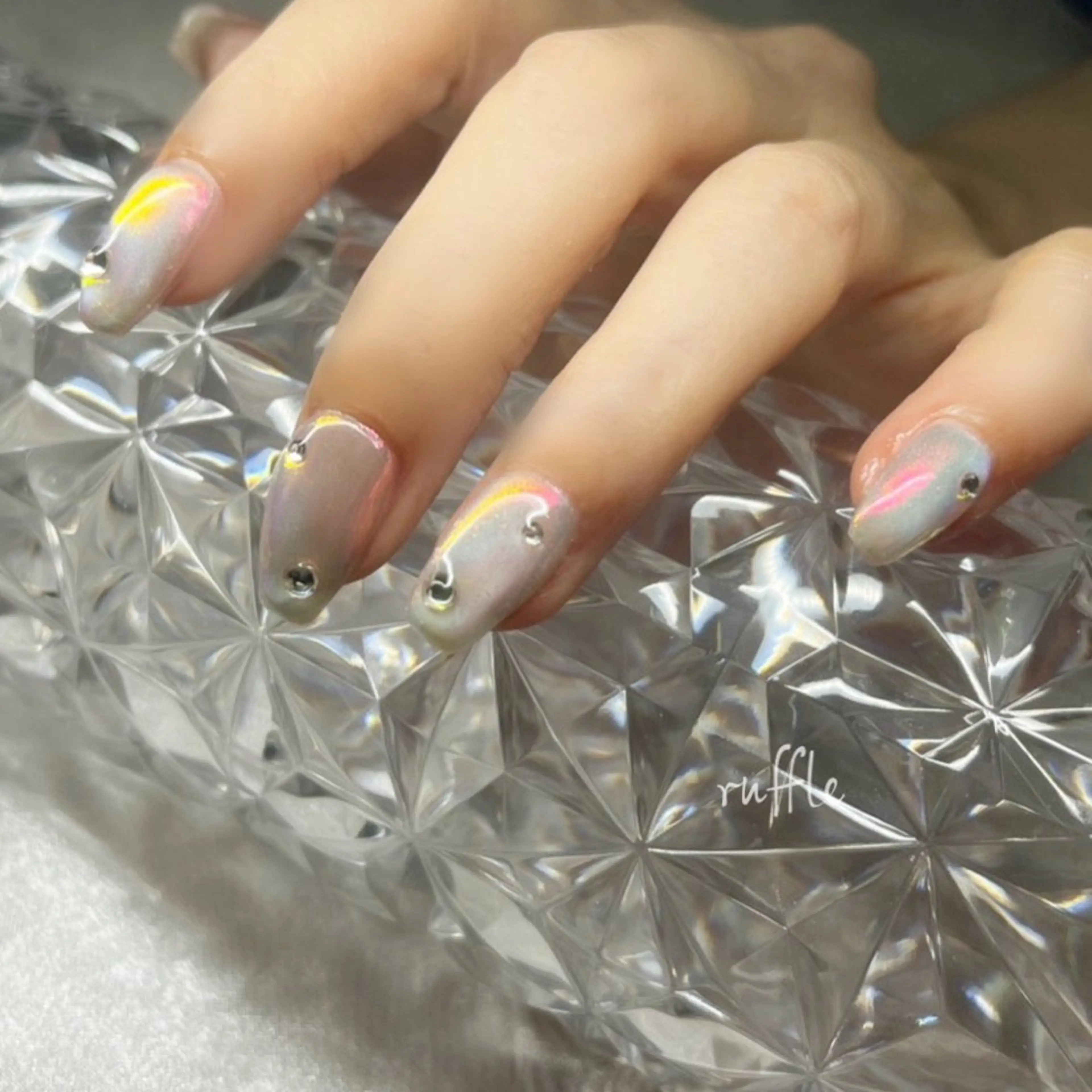 ネイル フットネイル ラメ(グリッター) ruffle Asukaのネイルデザイン
